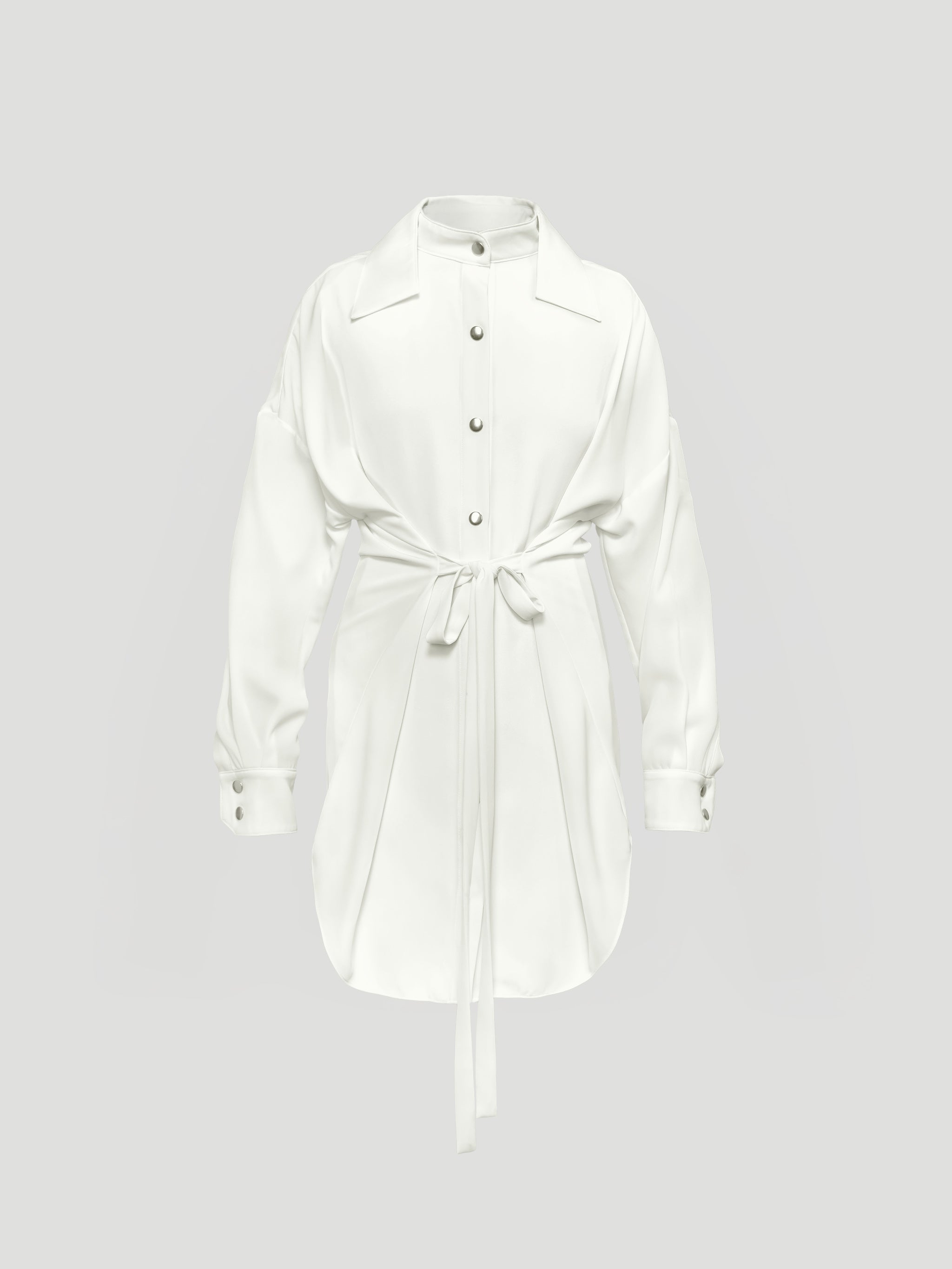 DECON SHIRT DRESS - WHITE