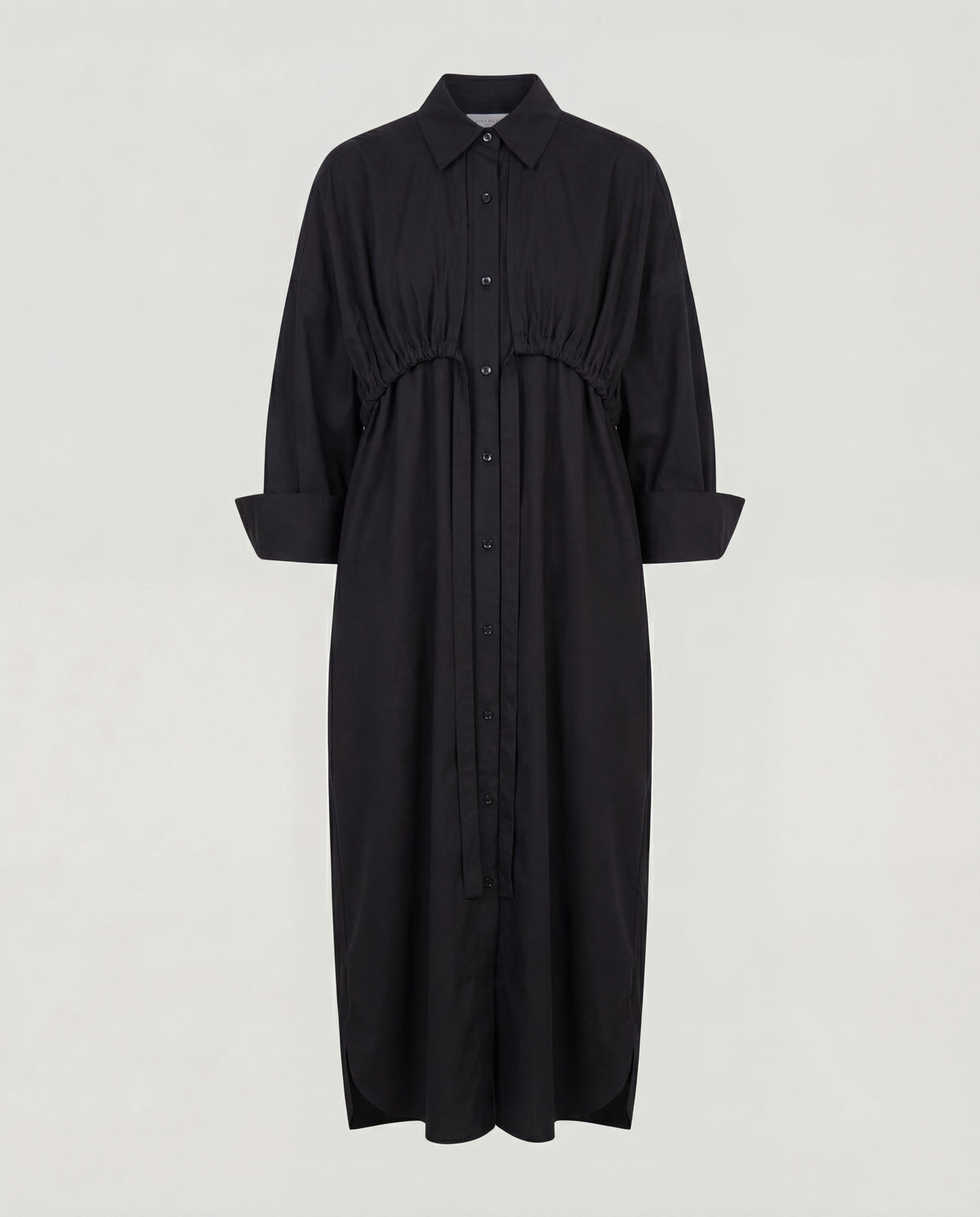 BIND SHIRT DRESS - BLACK