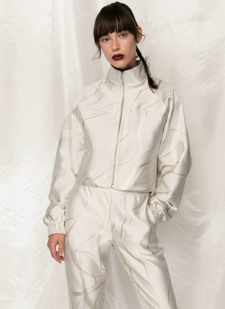 NERA JACKET - JACQUARD-1 WHITE-BEIGE