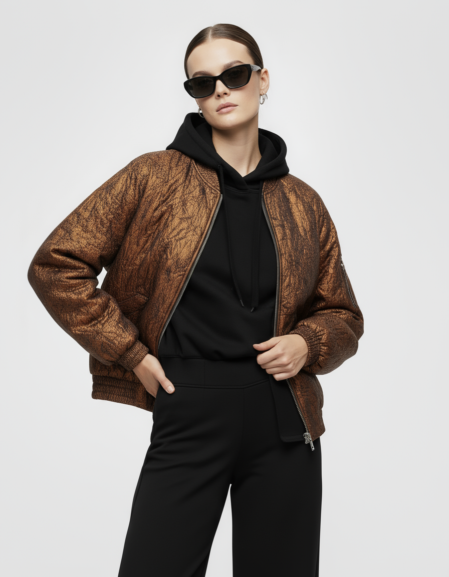 NOVA JACQUARD JACKET - COPPER