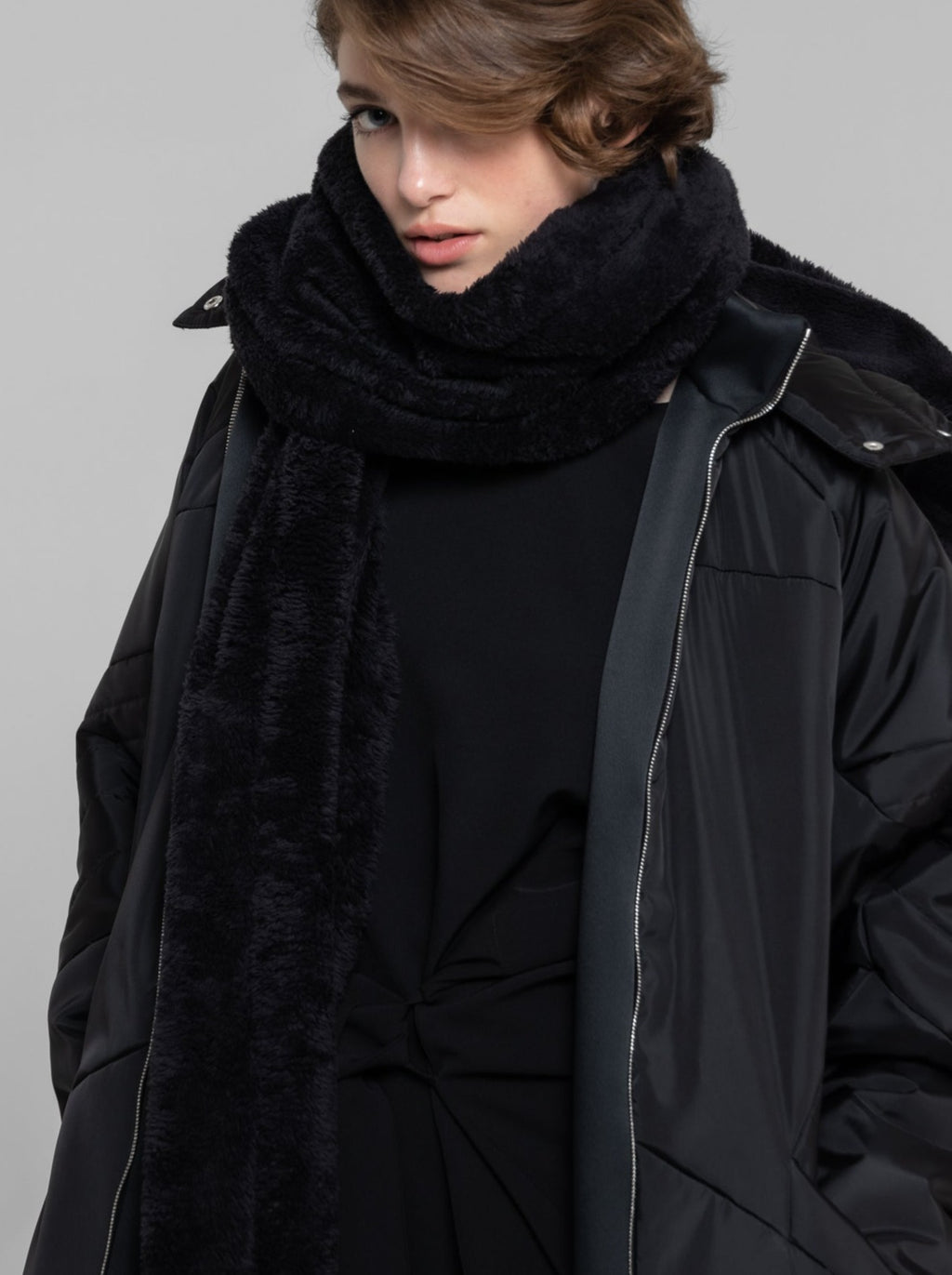 MUSHY FLEECE SCARF - BLACK
