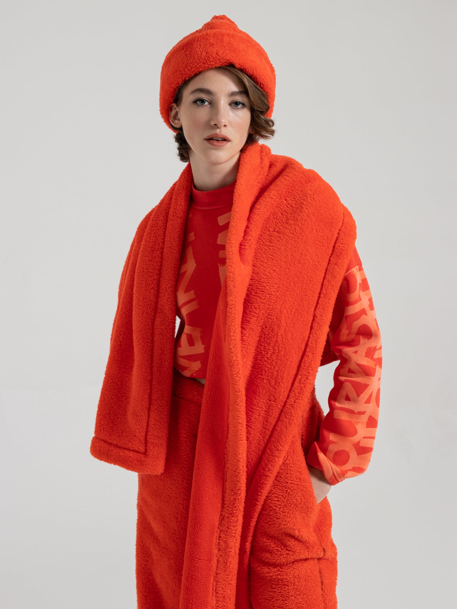 MUSHY FLEECE SCARF - THEFOUR RED
