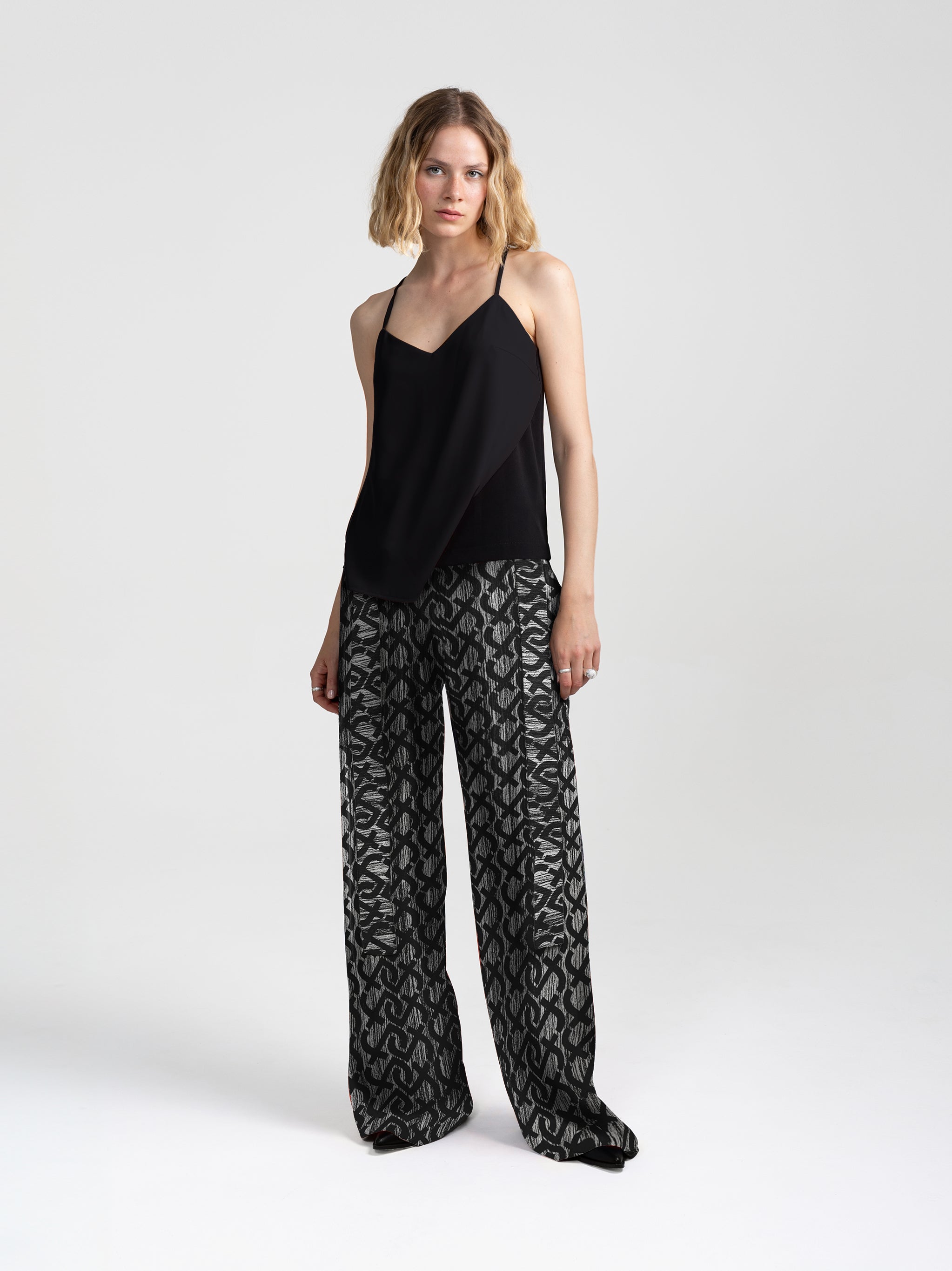 BAND PANTS - SIGN PRINT BLACK