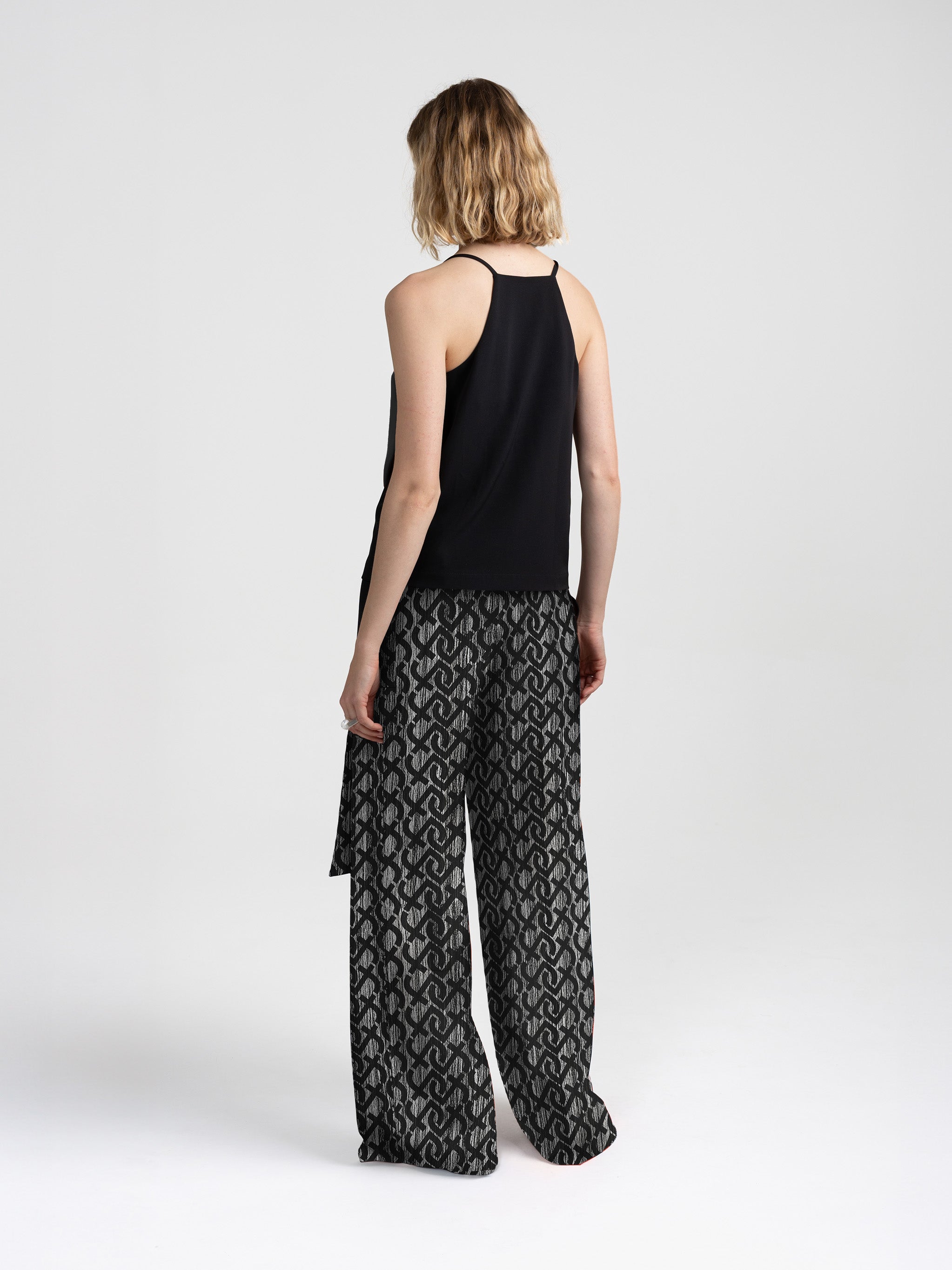 BAND PANTS - SIGN PRINT BLACK