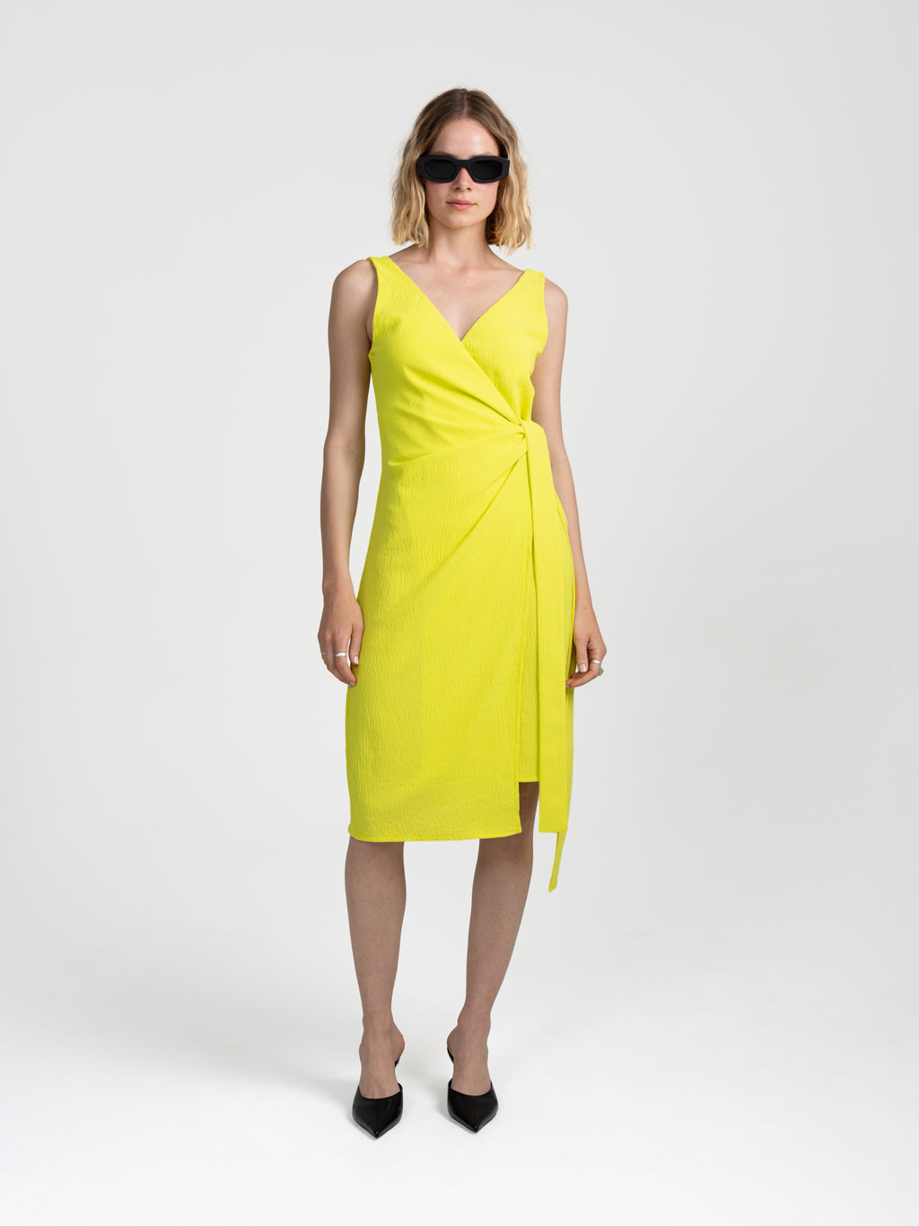 SID WRAP DRESS - CREPE NEON