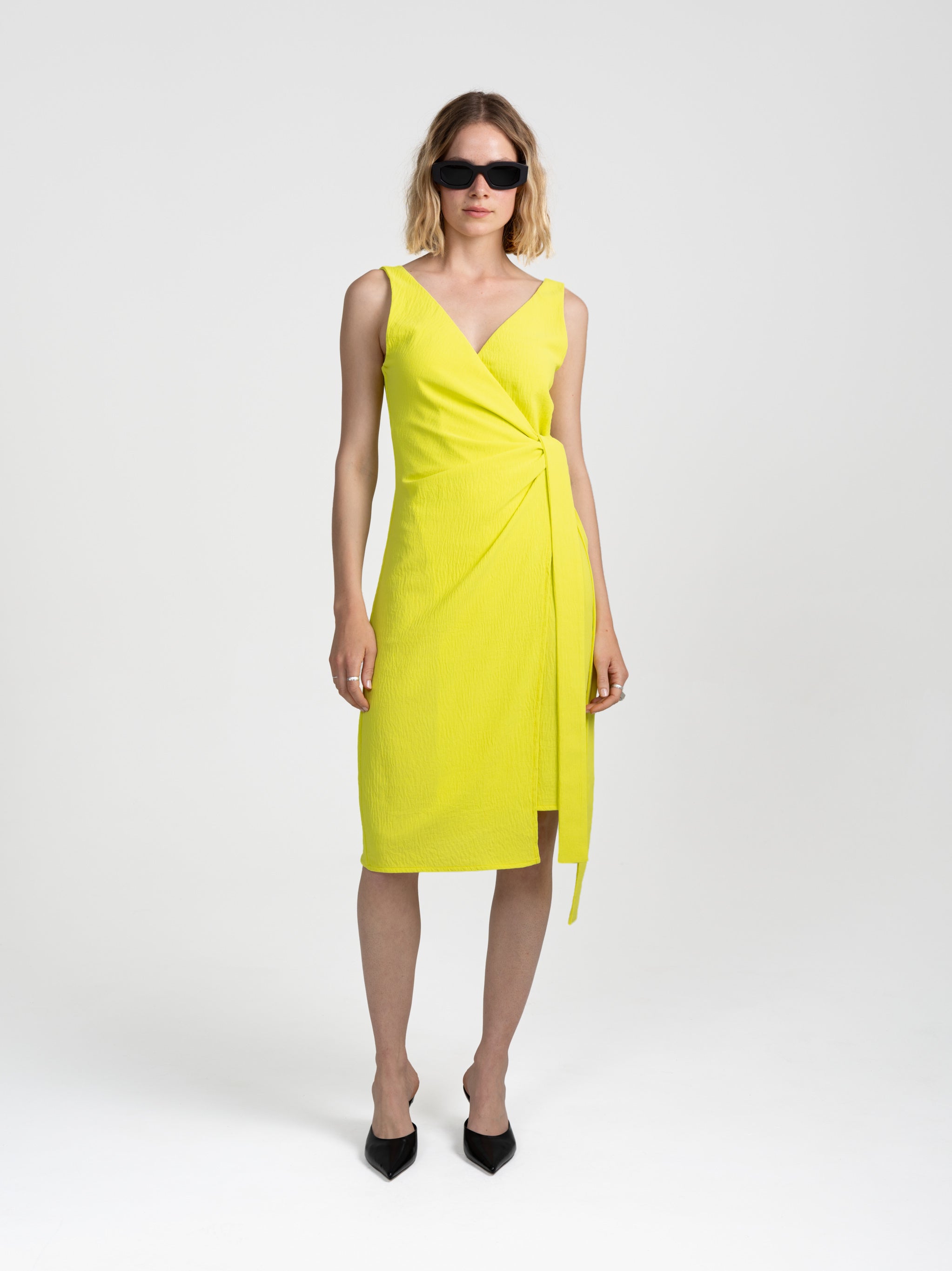 SID WRAP DRESS - CREPE NEON