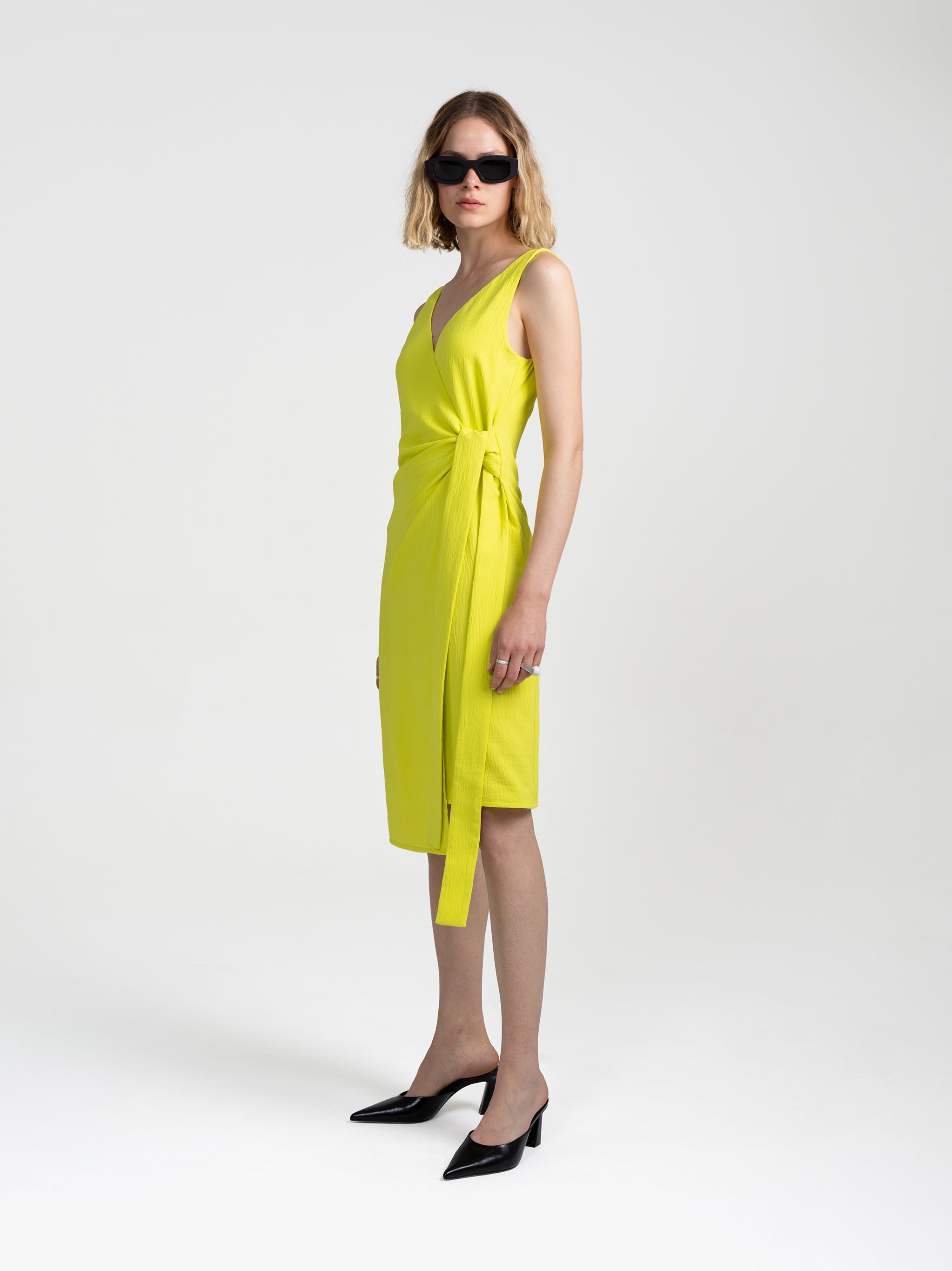 SID WRAP DRESS - CREPE NEON