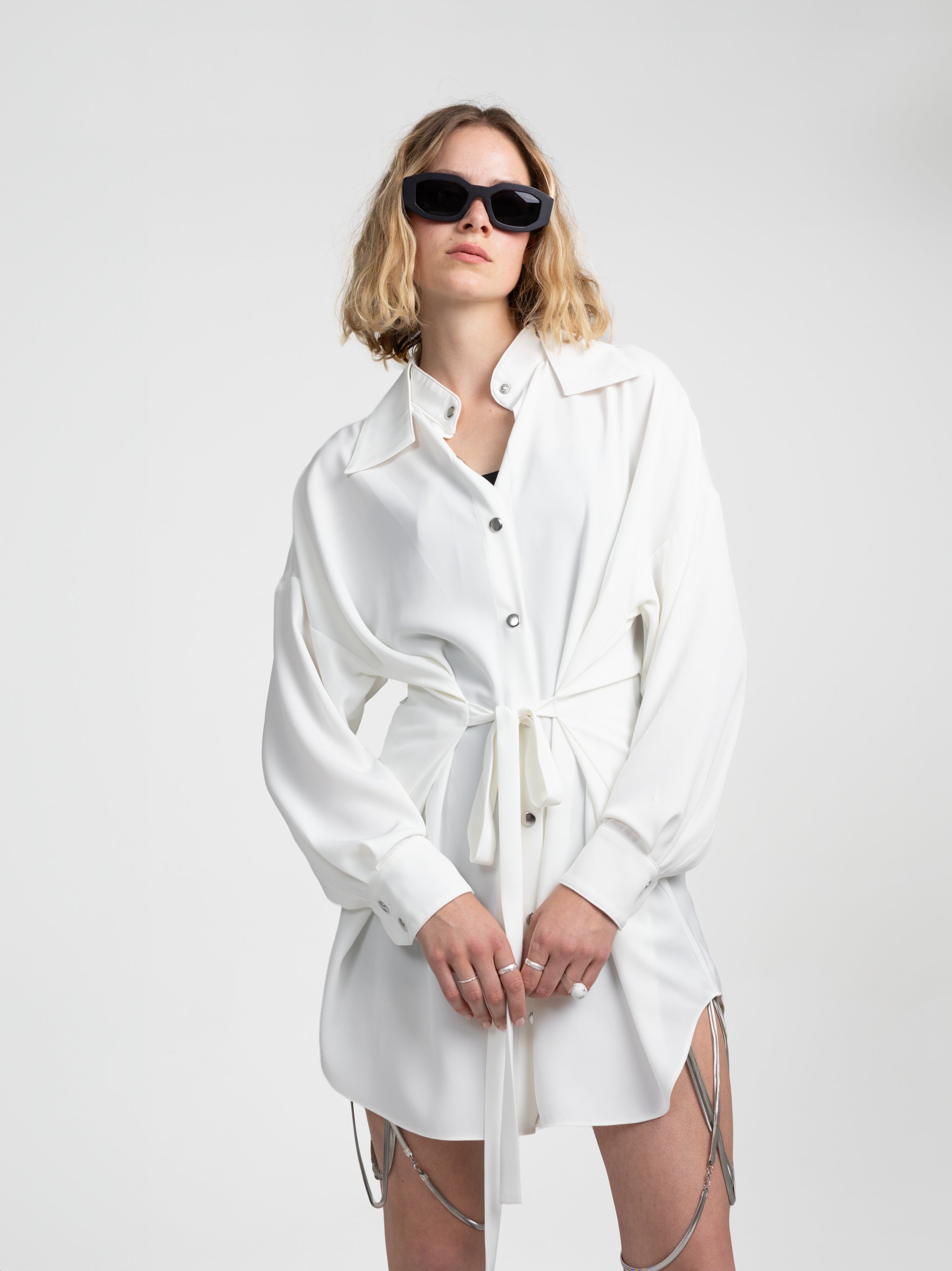 DECON SHIRT DRESS - WHITE