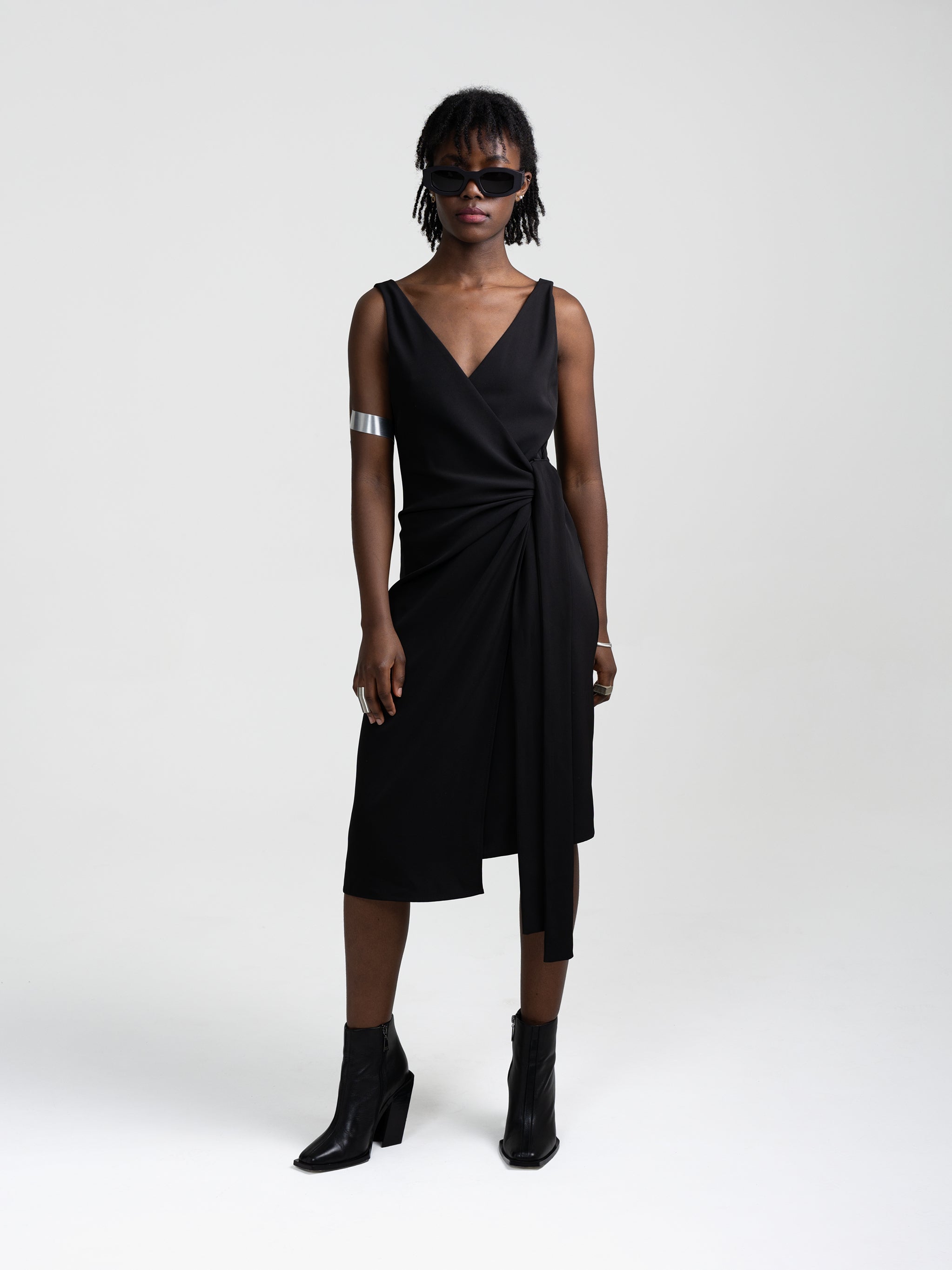 SID WRAP DRESS - BLACK
