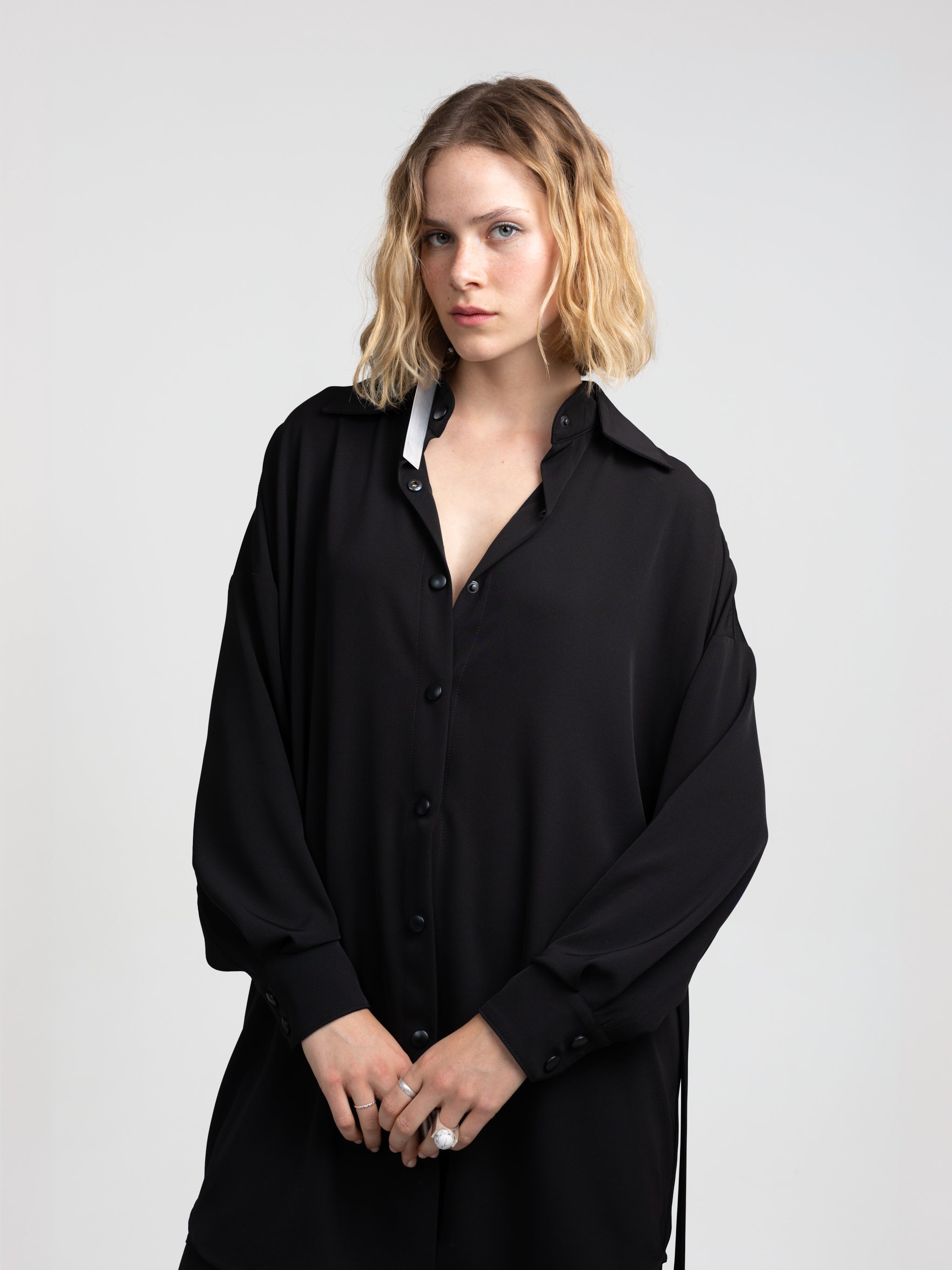 DECON SHIRT DRESS - BLACK