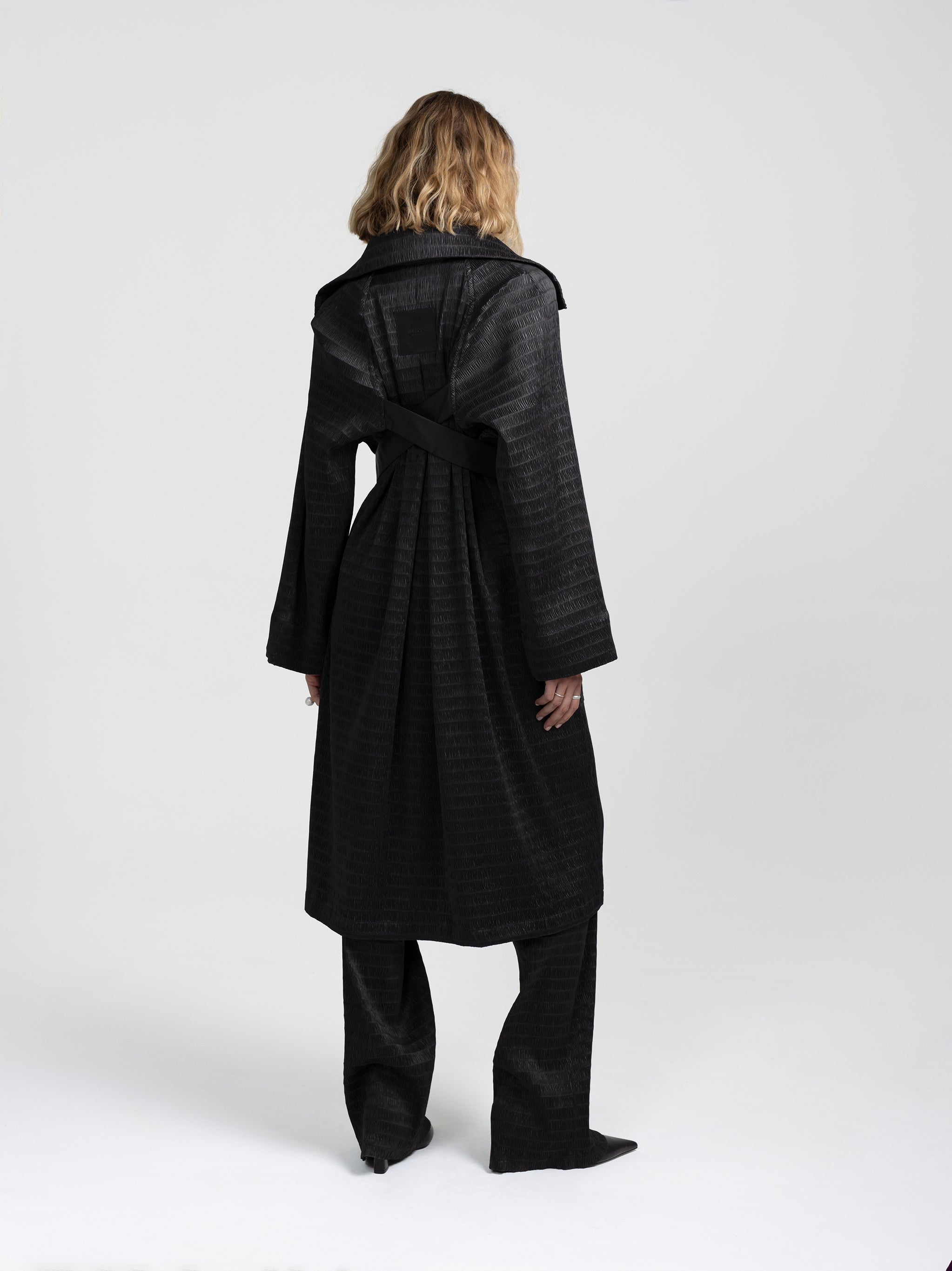 WAVE PANTS - PLISSÉ BLACK