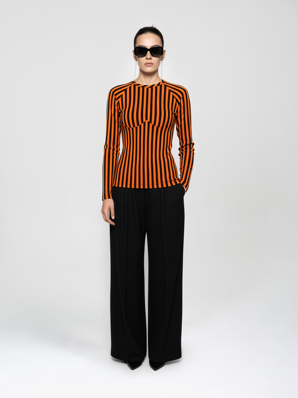 CONTOUR TOP - ORANGE BLACK
