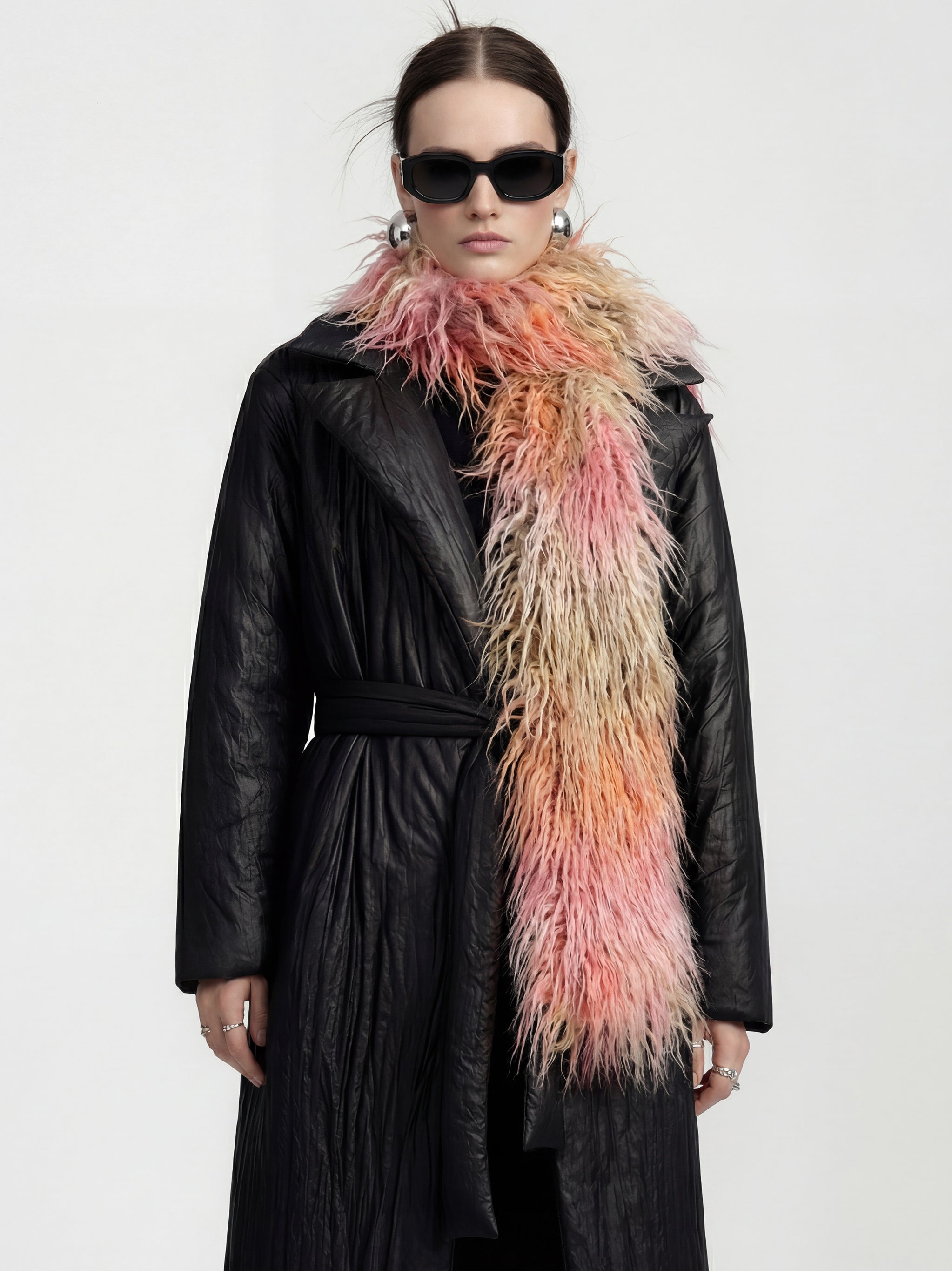 SERPENT SCARF - FAUXFUR BEIGE-PINK