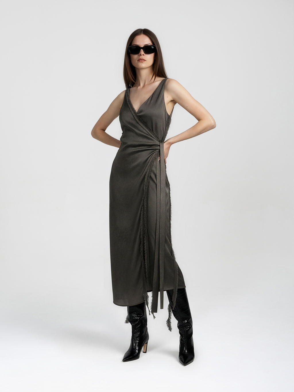 SIDRON DRESS - DARK GREEN