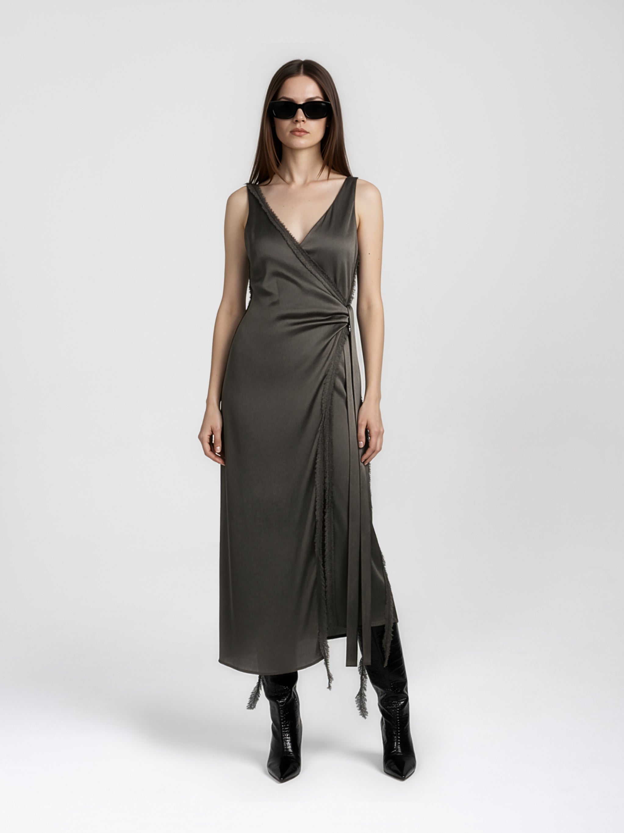 SIDRON DRESS - DARK GREEN