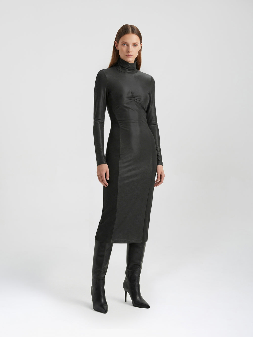 SISKIN MIDI DRESS - NOIRE BLACK