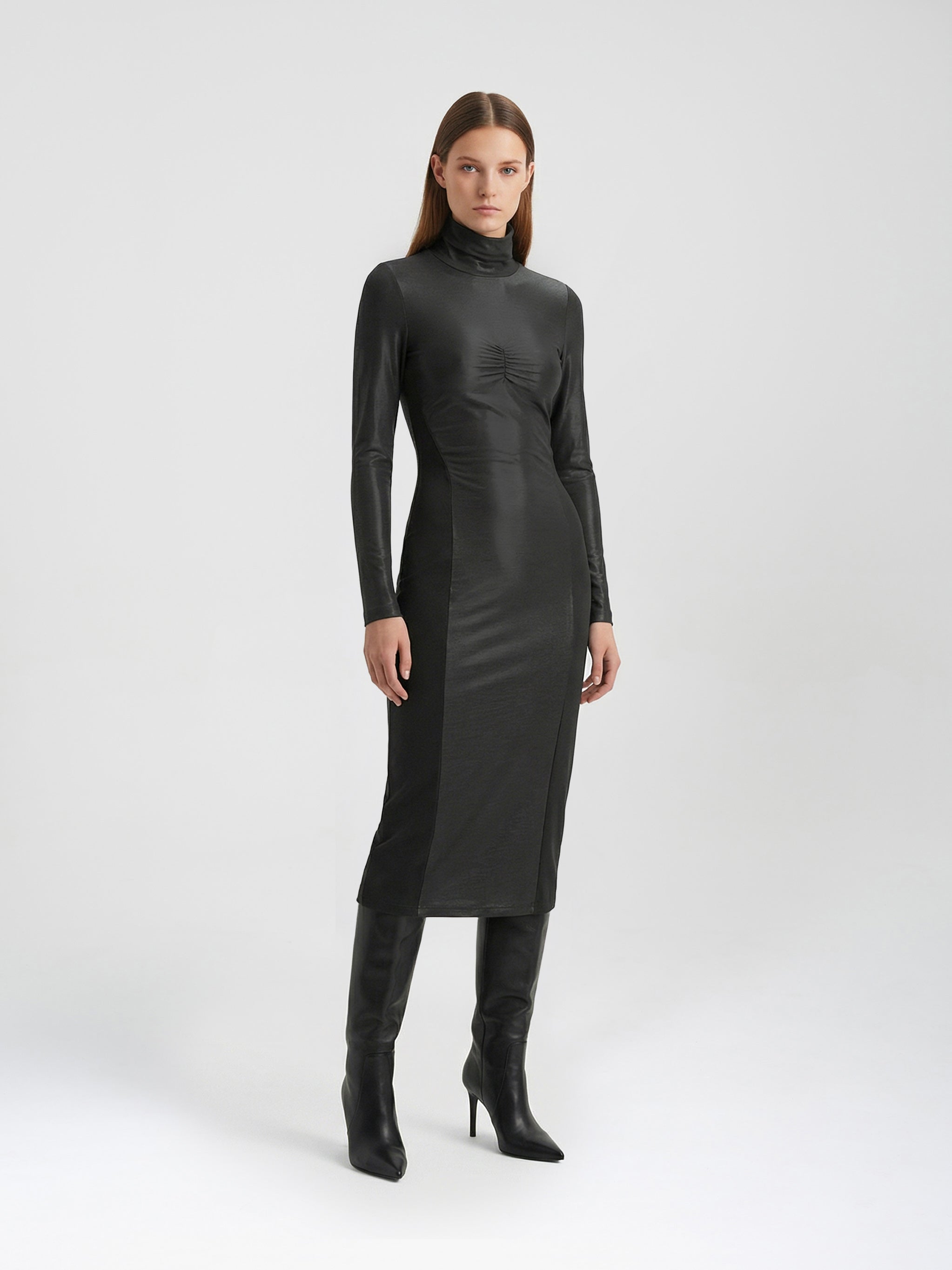SISKIN MIDI DRESS - NOIRE BLACK