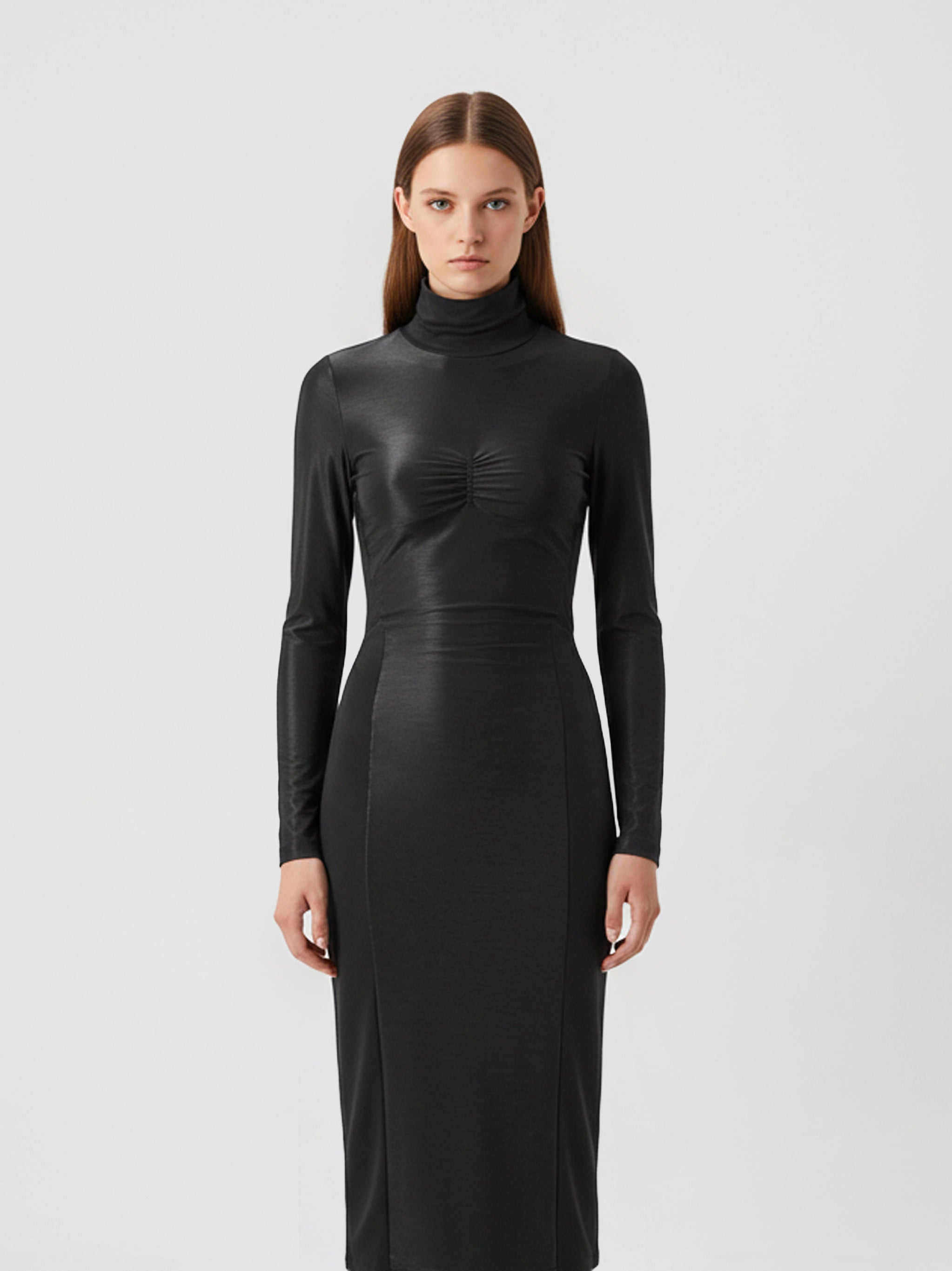 SISKIN MIDI DRESS - NOIRE BLACK