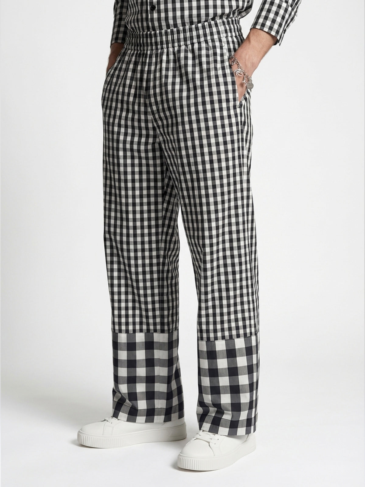 HORIZON PANTS - CHECKED BLACK + WHITE