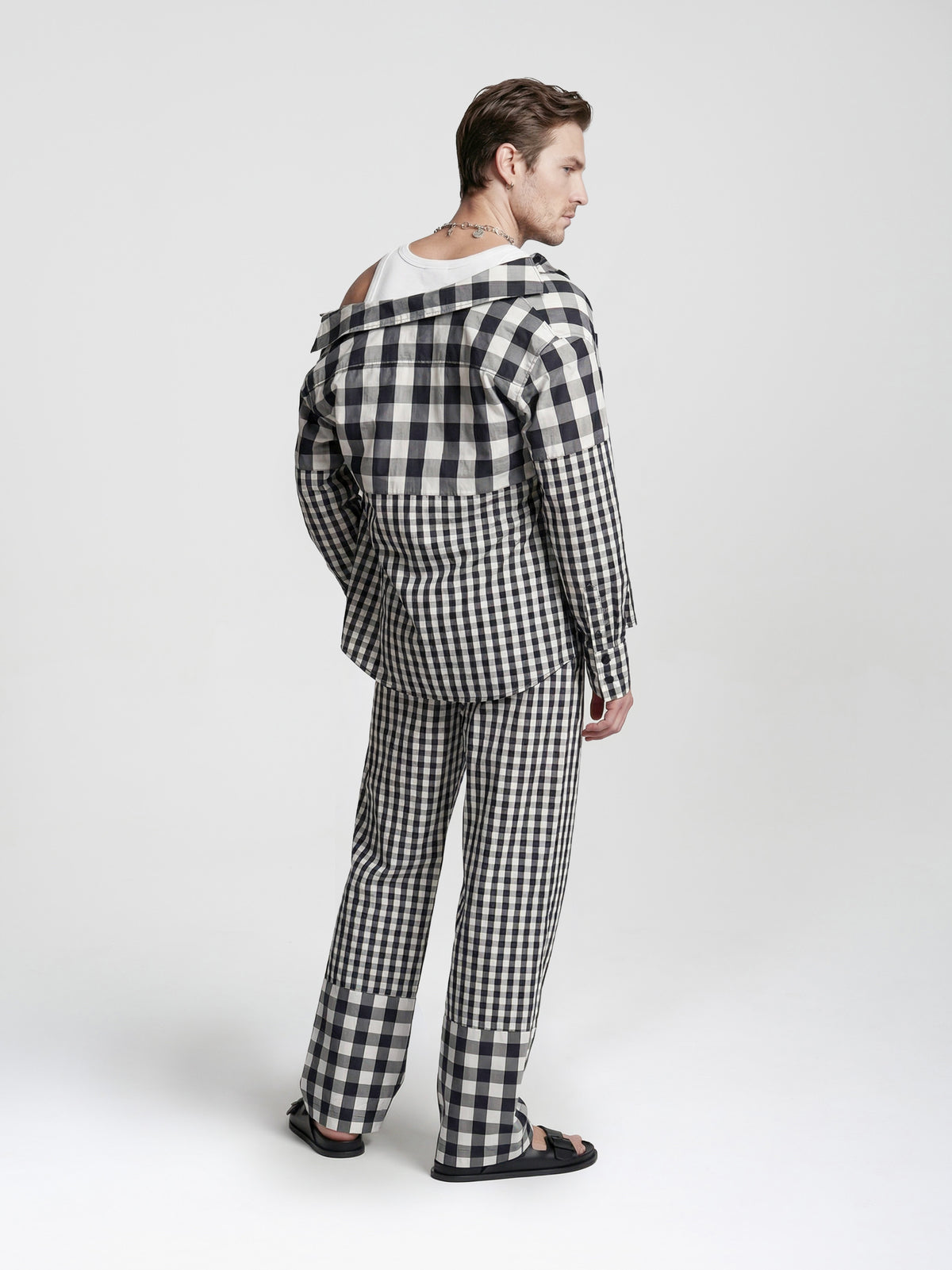 HORIZON PANTS - CHECKED BLACK + WHITE