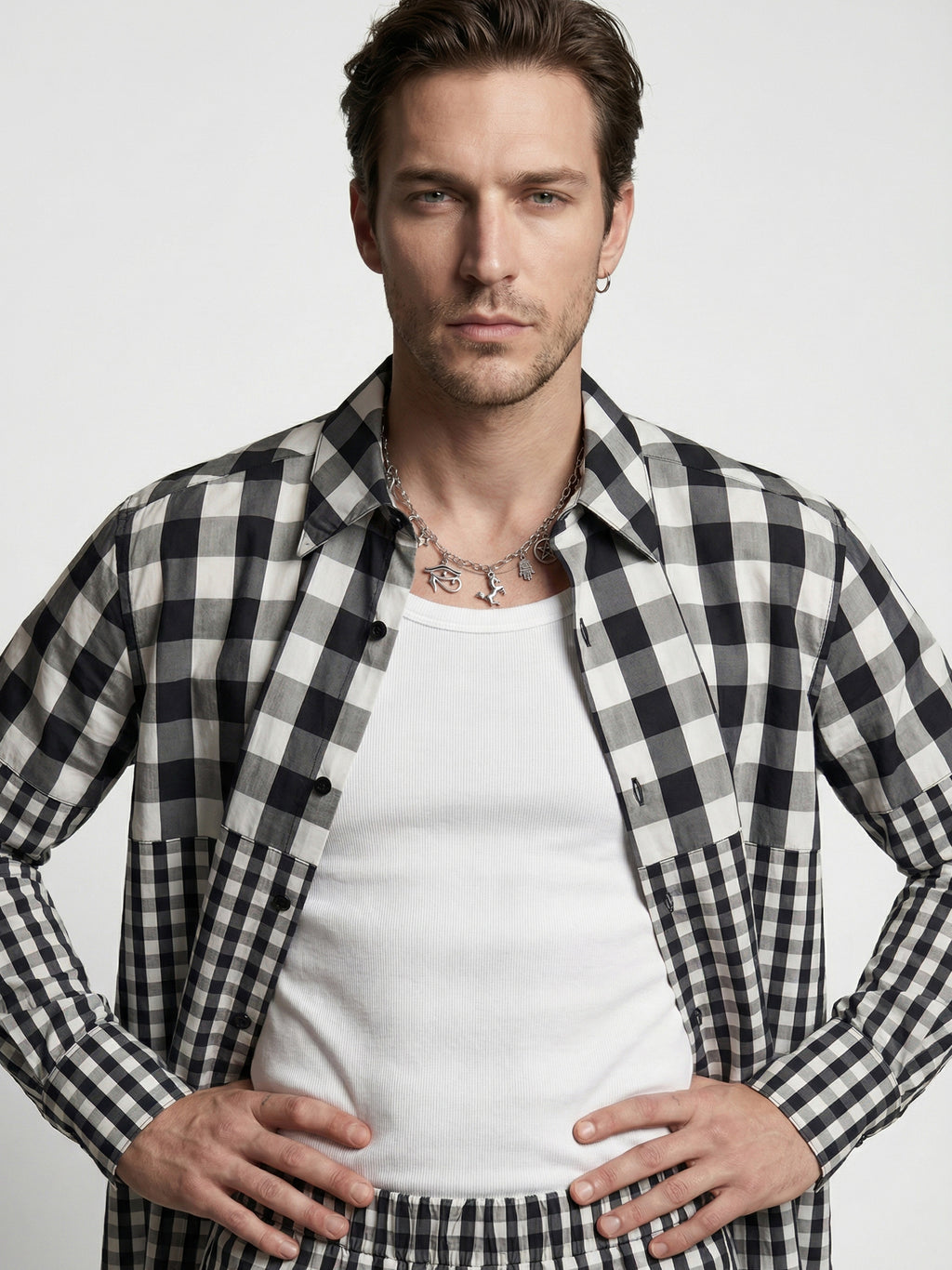 HORIZON SHIRT - CHECKED BLACK + WHITE