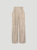 BAND PANTS - SIGN PRINT BEIGE