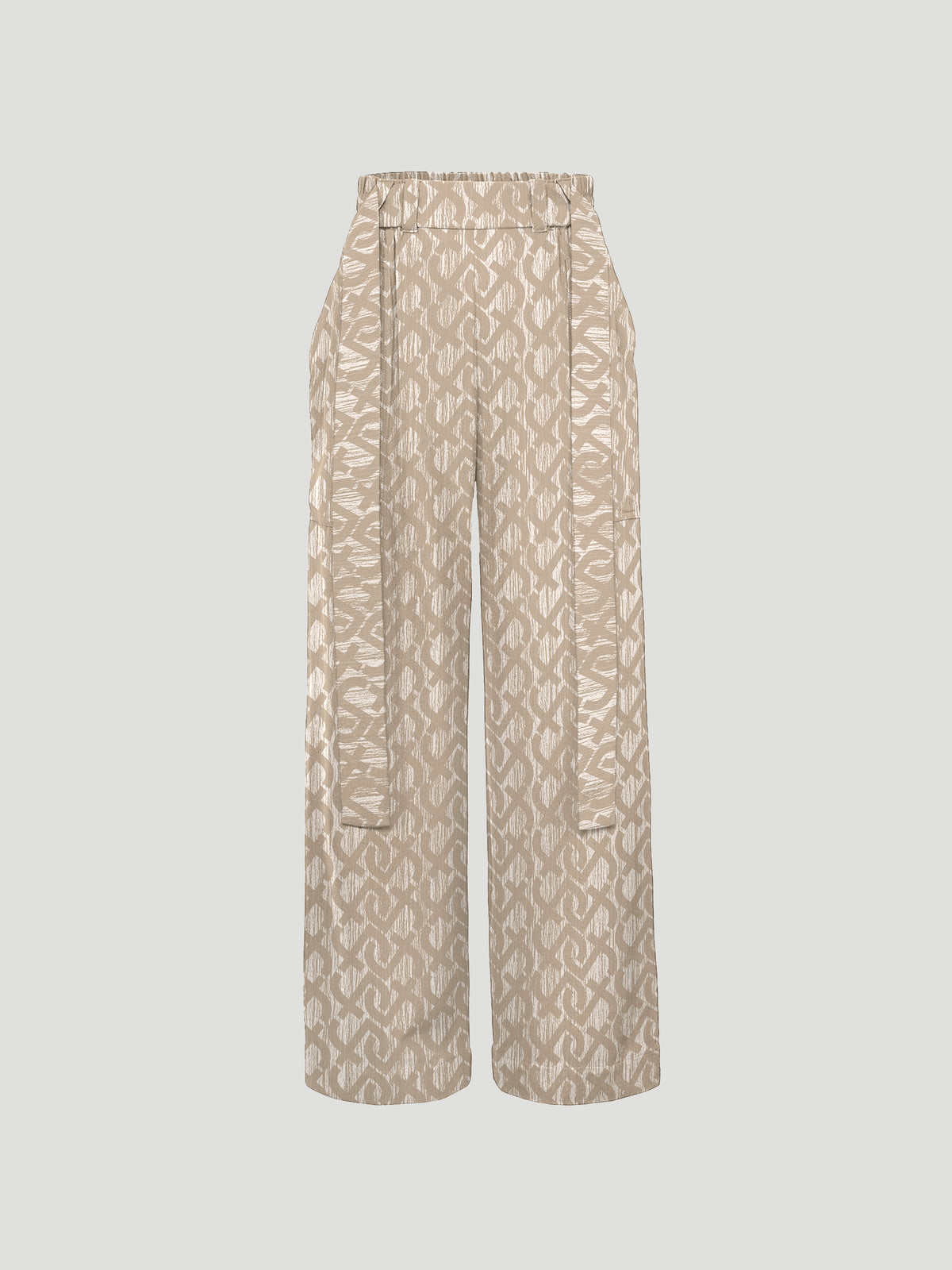BAND PANTS - SIGN PRINT BEIGE