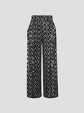 BAND PANTS - SIGN PRINT BLACK