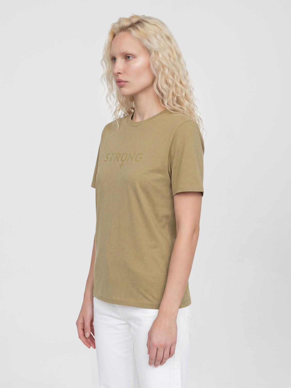 STRONG BASE T-SHIRT - GREEN REFLECTIVE GOLD