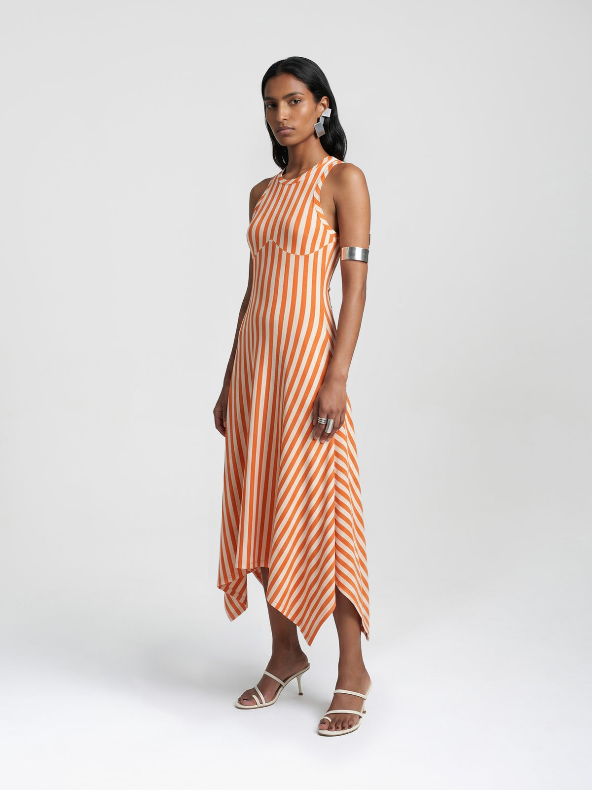 CONTOUR TANK DRESS - BEIGE ORANGE