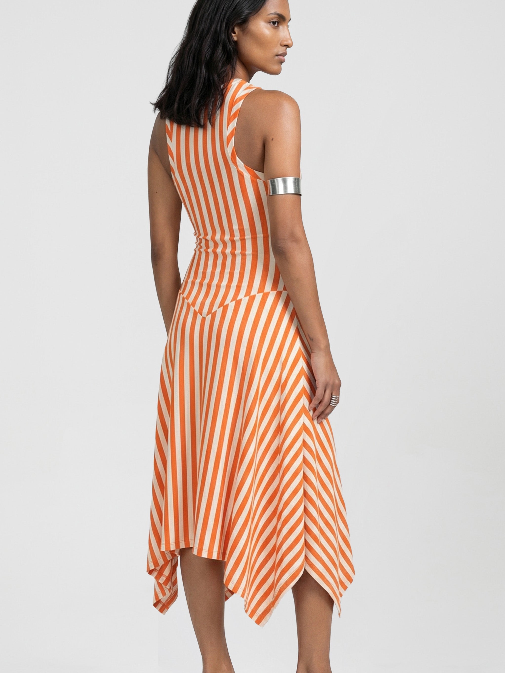 CONTOUR TANK DRESS - BEIGE ORANGE