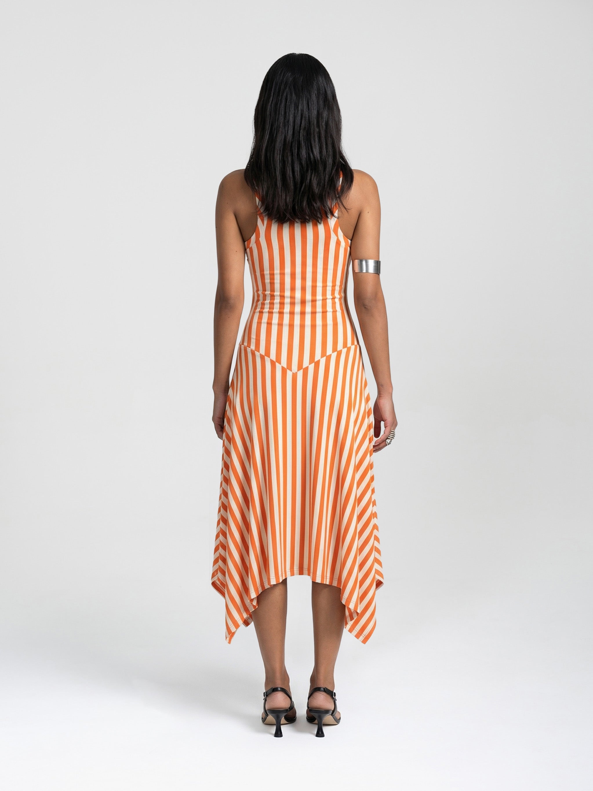 CONTOUR TANK DRESS - BEIGE ORANGE