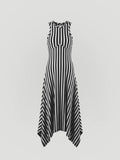 CONTOUR TANK DRESS - BLACK WHITE
