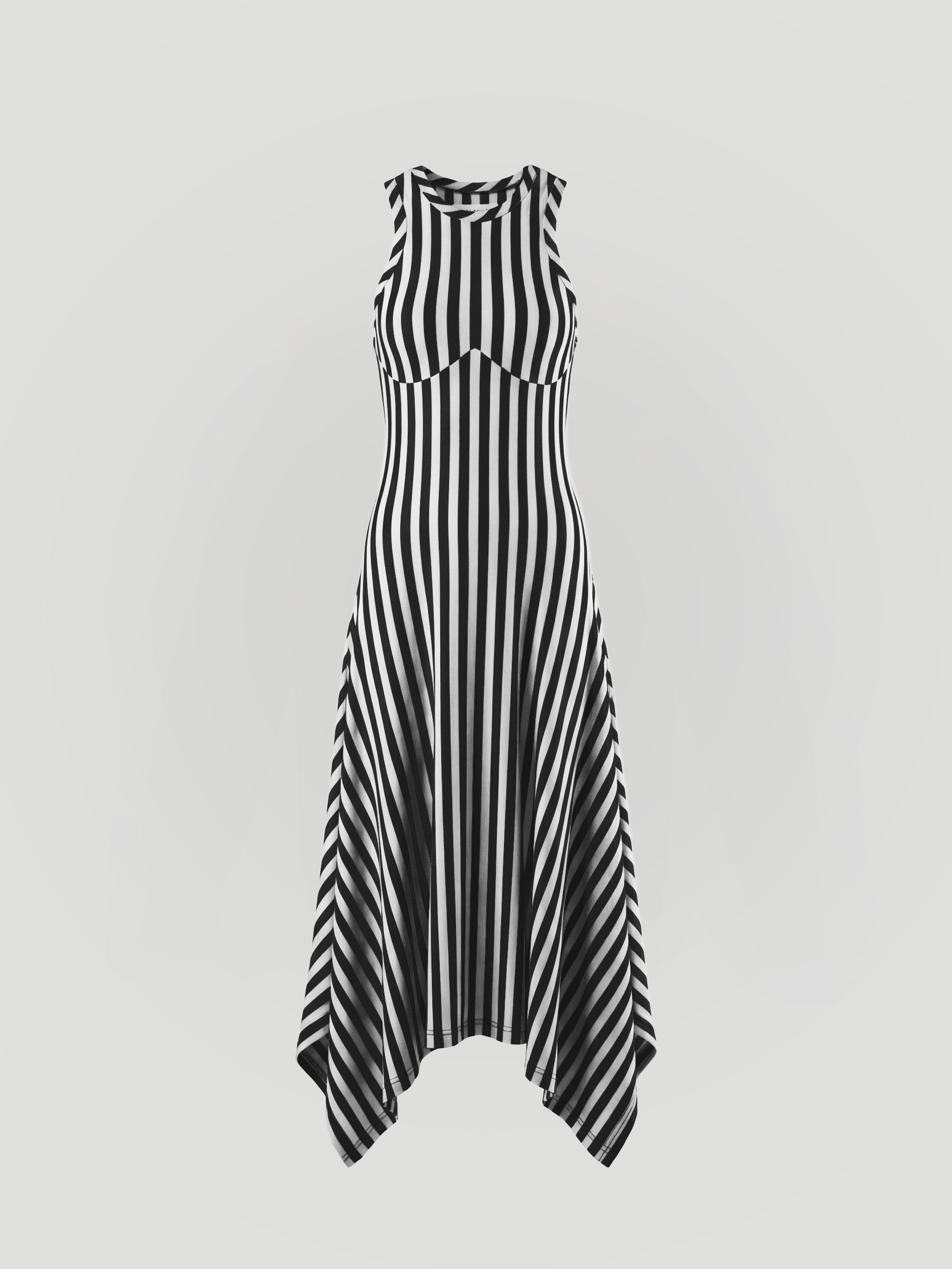 CONTOUR TANK DRESS - BLACK WHITE