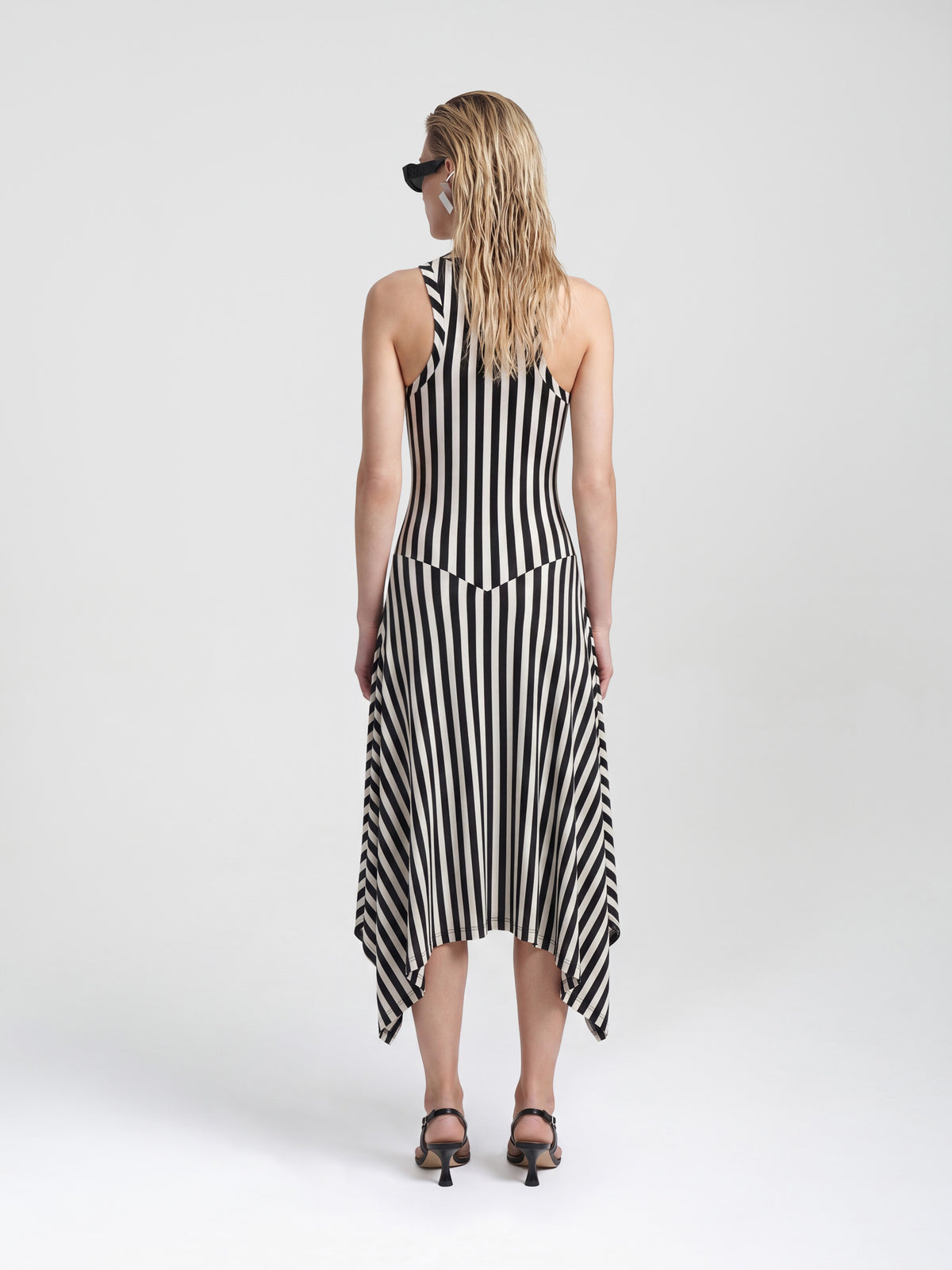 CONTOUR TANK DRESS - BLACK WHITE