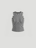 CONTOUR TANK TOP - BLACK WHITE