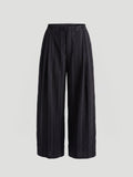 DON PLEATED PANTS - STRIPED BLACK