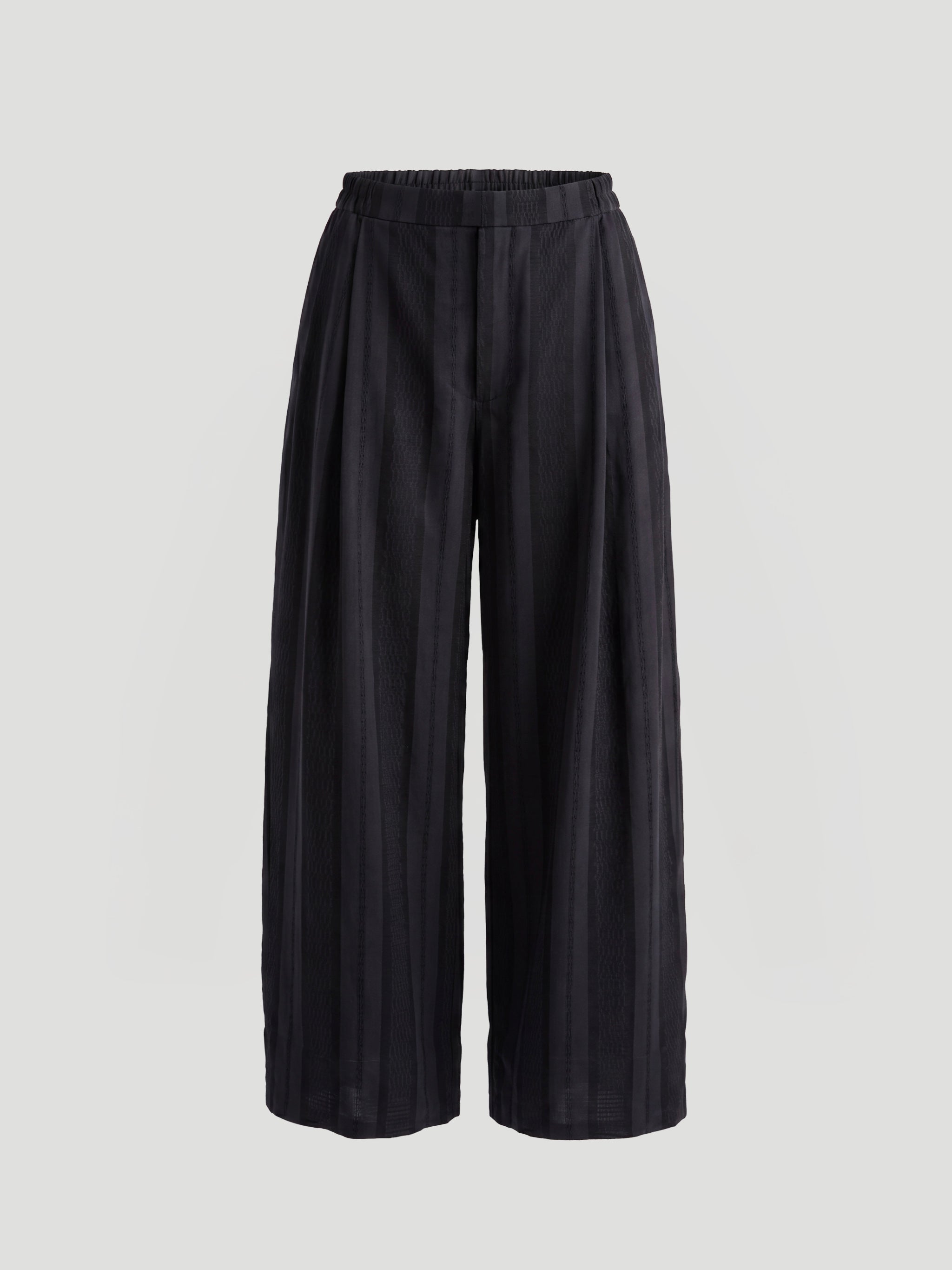 DON PLEATED PANTS - STRIPED BLACK