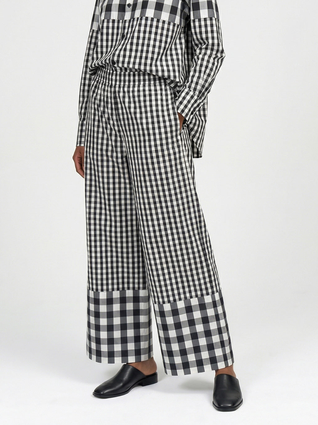 HORIZON PANTS - CHECKED BLACK + WHITE