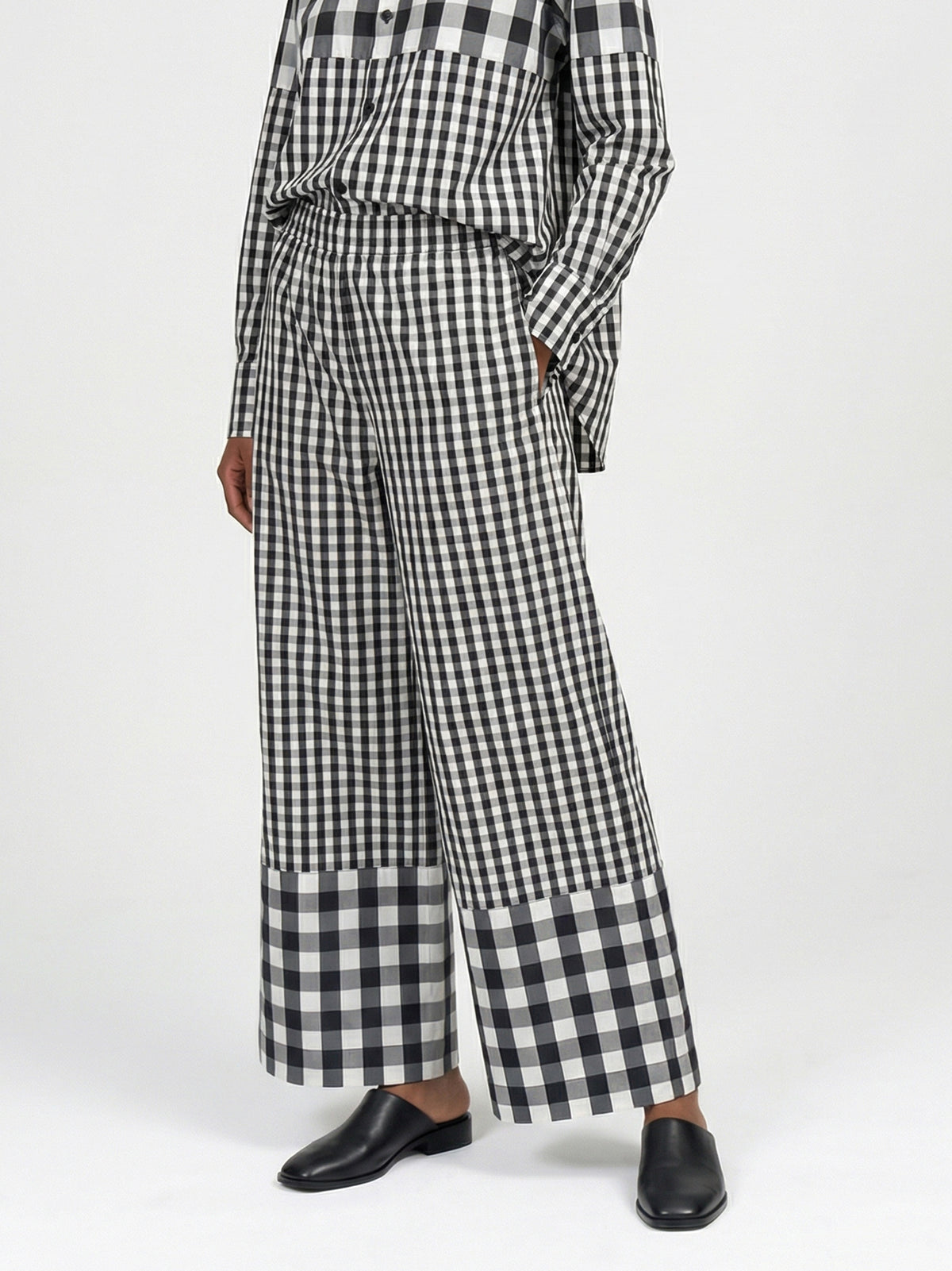HORIZON PANTS - CHECKED BLACK + WHITE