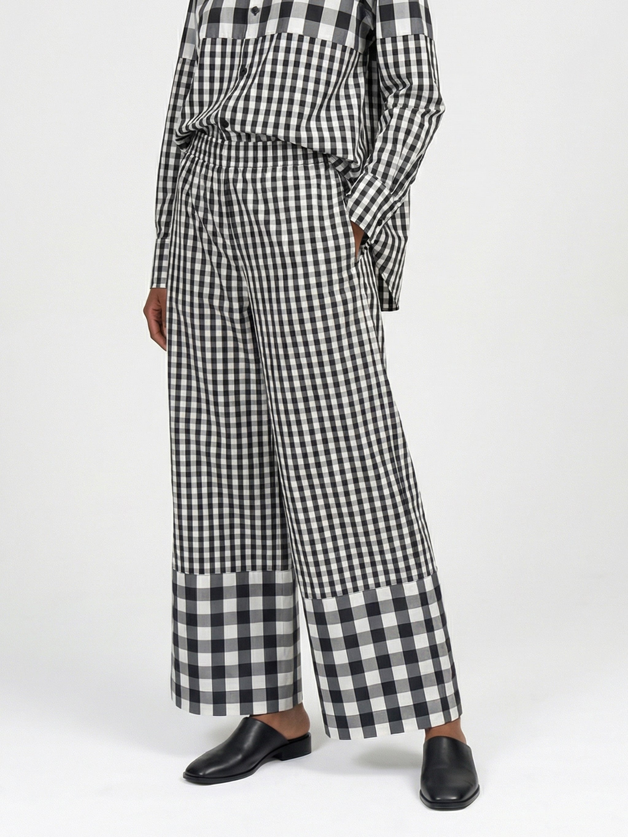 HORIZON PANTS - CHECKED BLACK + WHITE