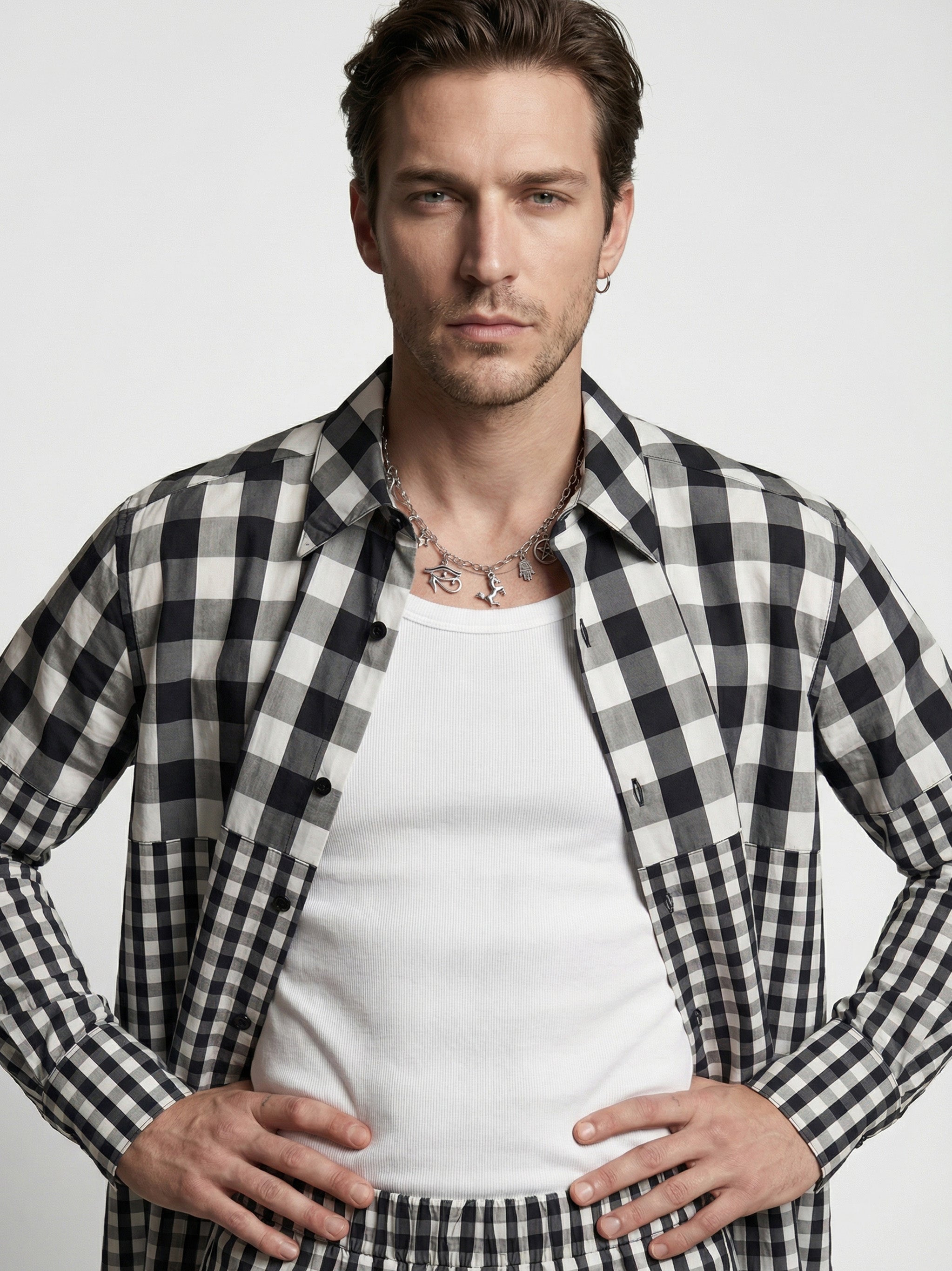 HORIZON SHIRT - CHECKED BLACK + WHITE