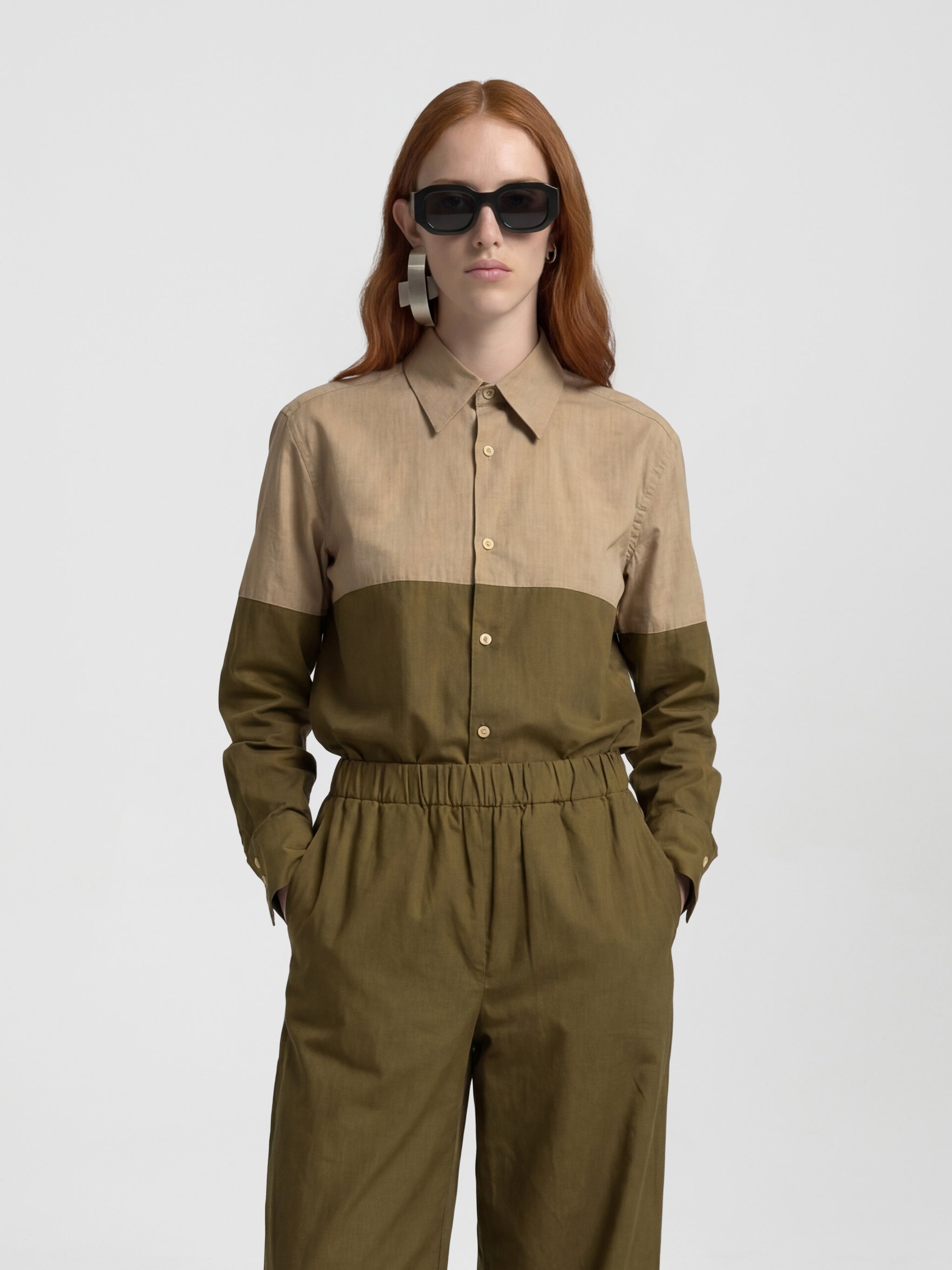 HORIZON SHIRT - TAN GREEN