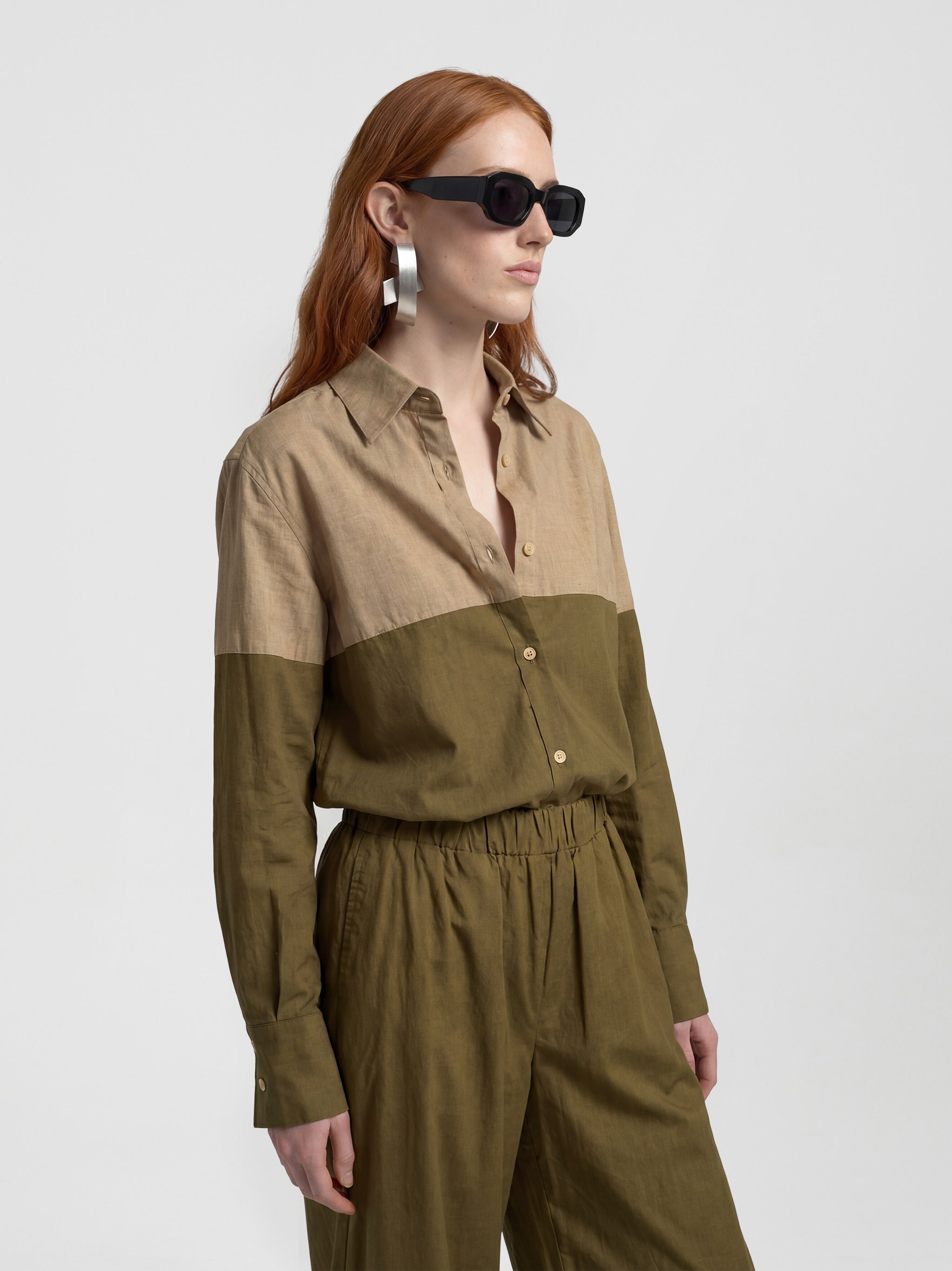 HORIZON SHIRT - TAN GREEN