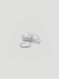 GLINT RHINESTONE RING SET - SILVER
