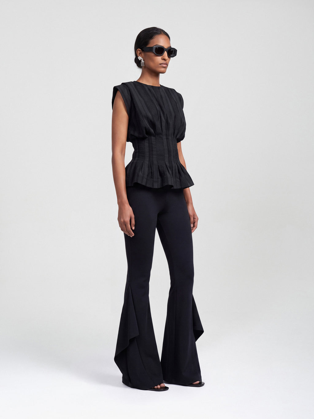 HOURGLASS TOP - STRIPED BLACK