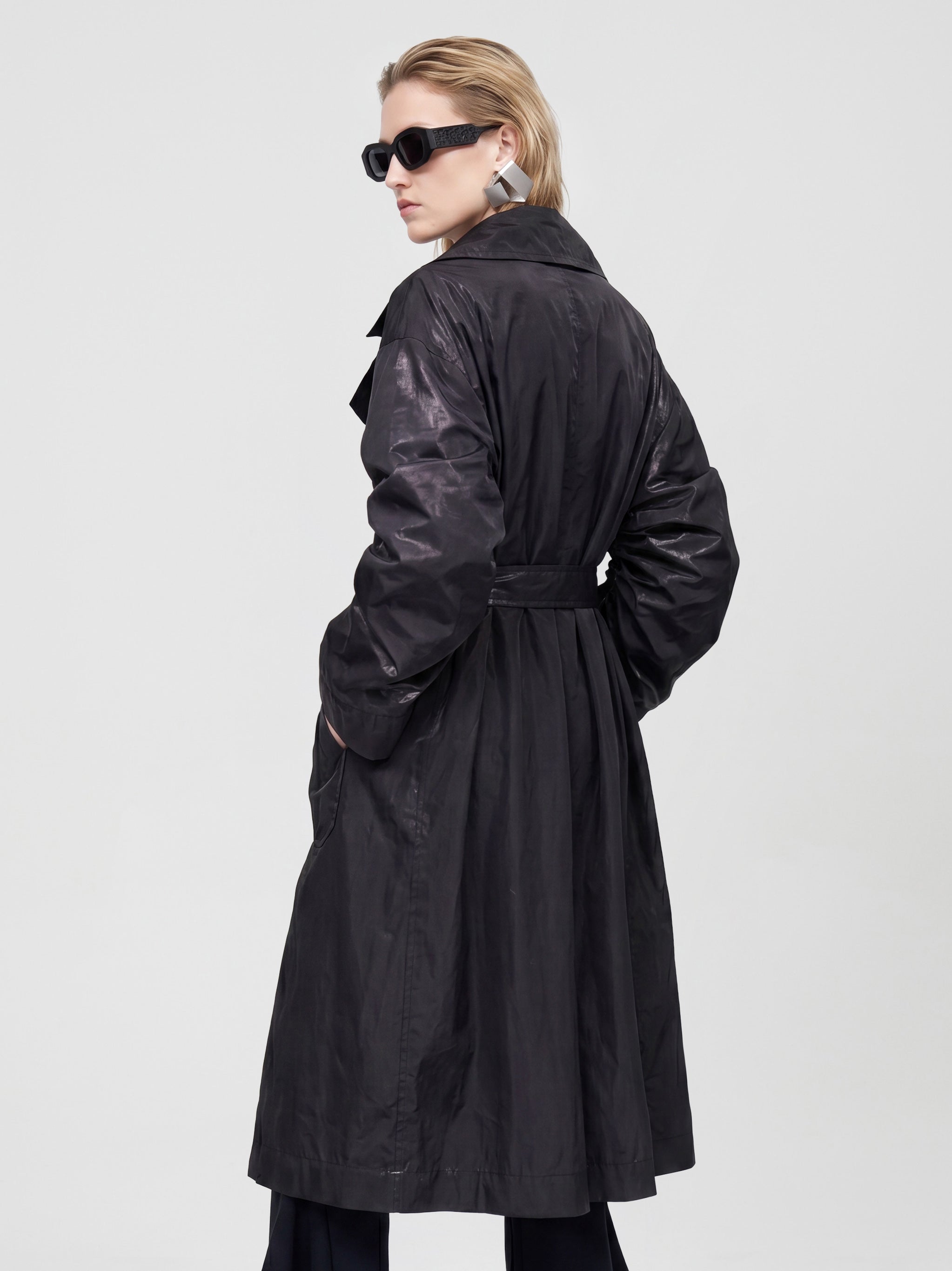 SINQ TRENCH COAT - NOIR ROSE