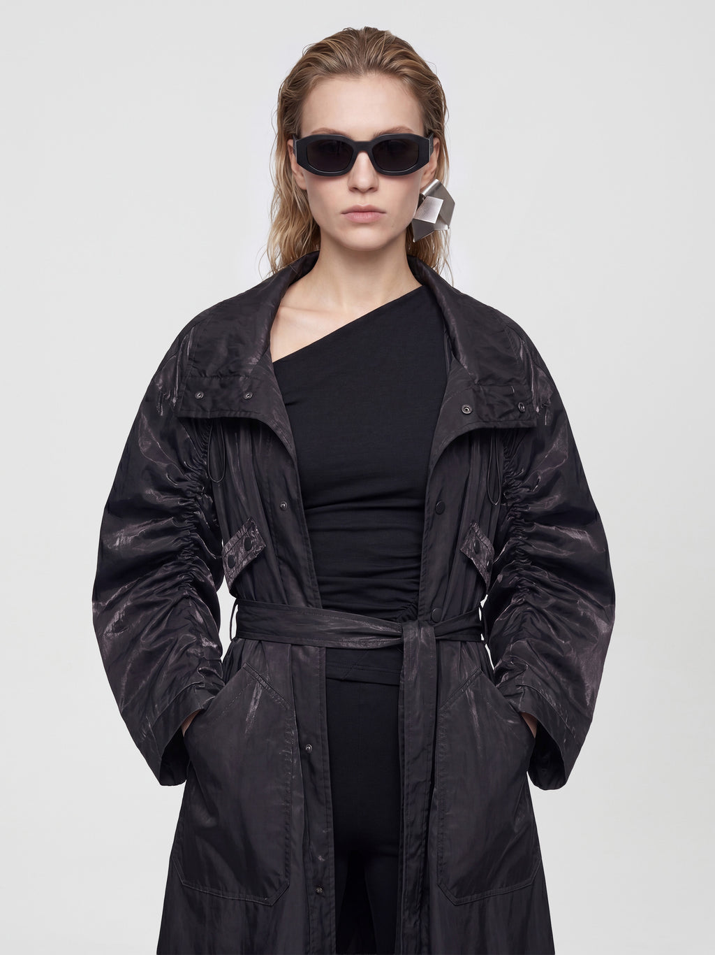 SINQ TRENCH COAT - NOIR ROSE