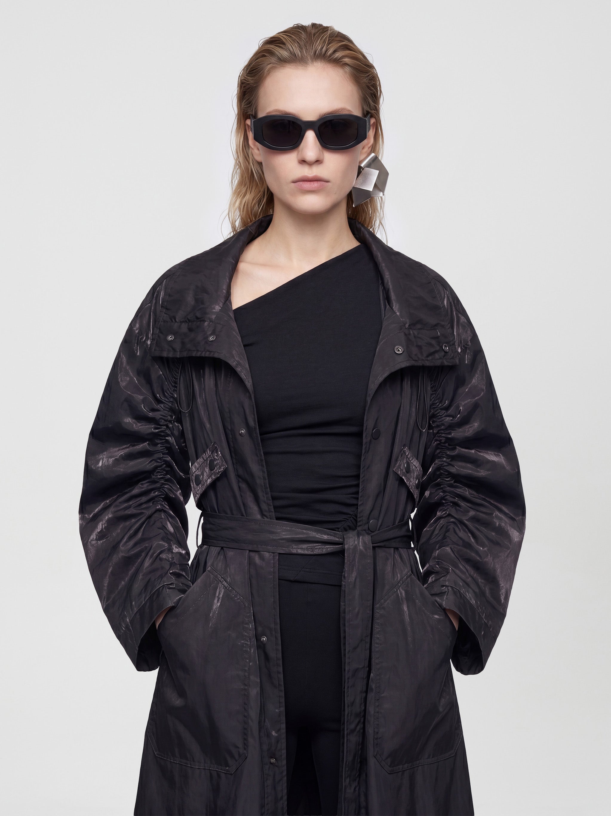 SINQ TRENCH COAT - NOIR ROSE