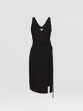 SID WRAP DRESS - CREPE BLACK